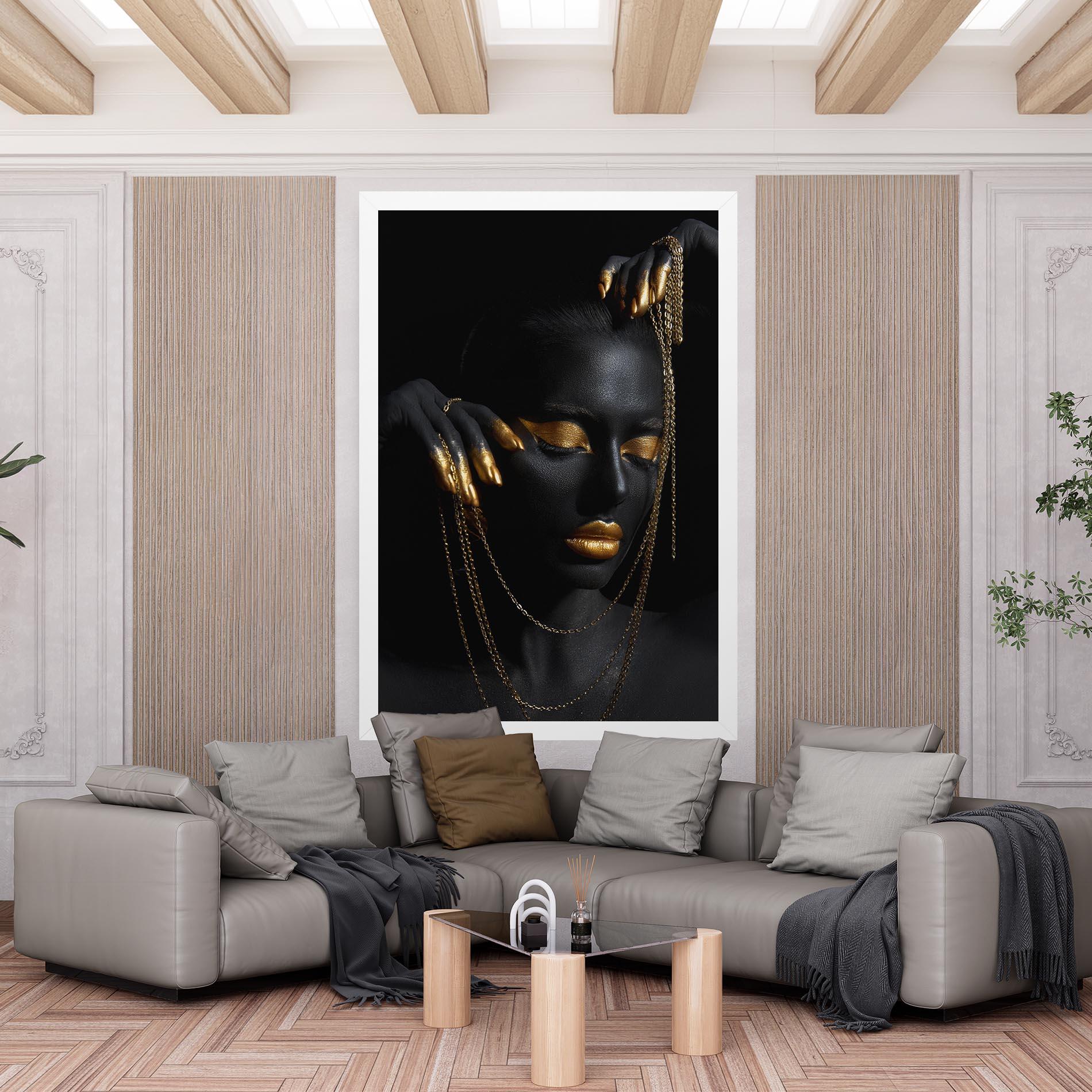 Leinwandbild Gold Black Skin mockup 6