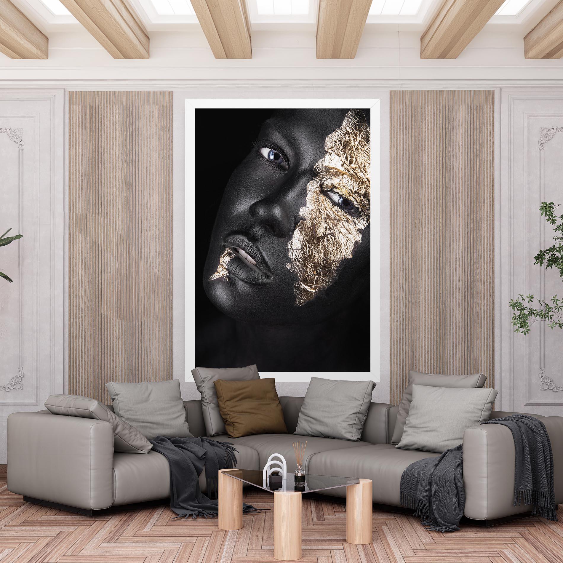 Leinwandbild Grey Gold Makeup mockup 6