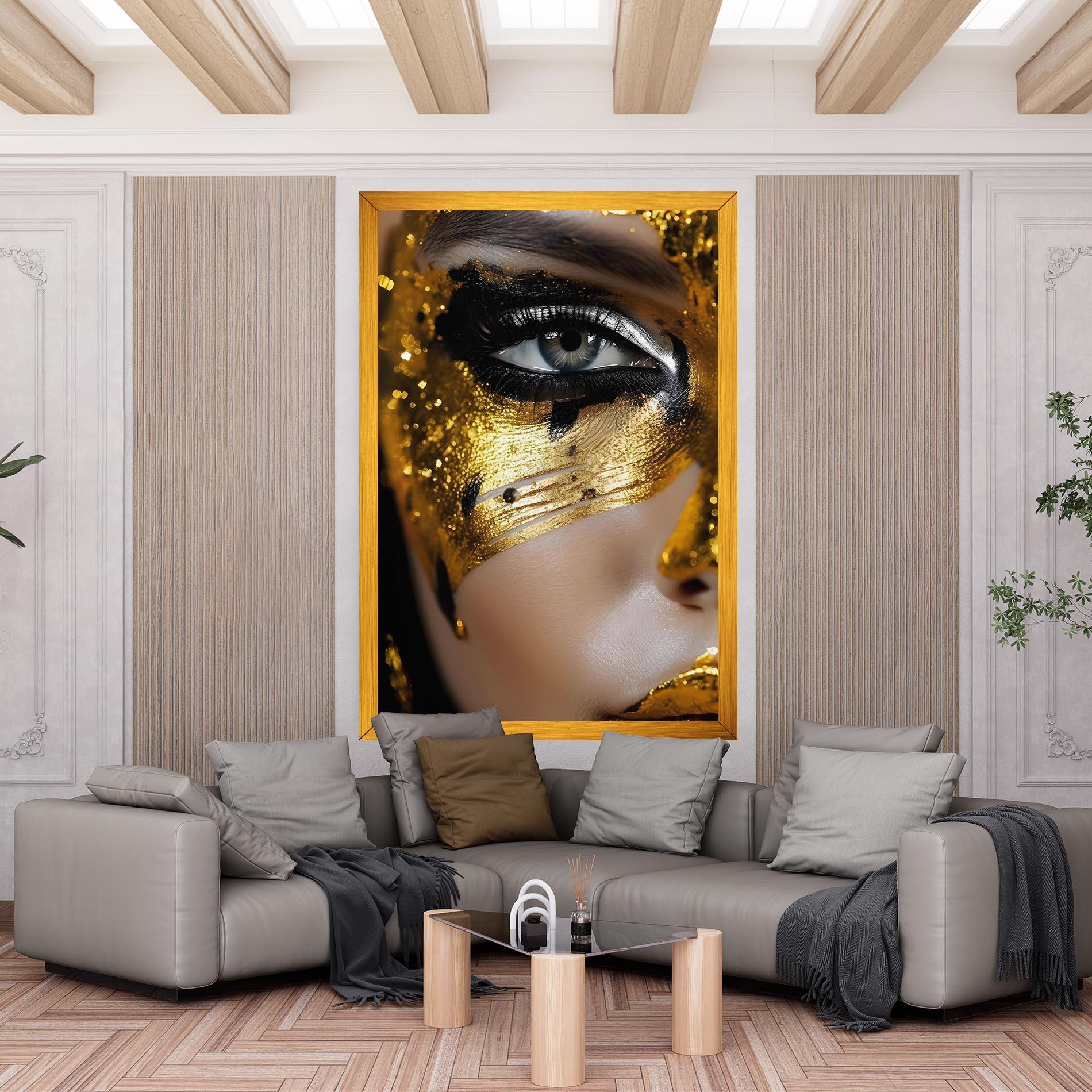 Leinwandbild Black Gold Eyeliner mockup 6