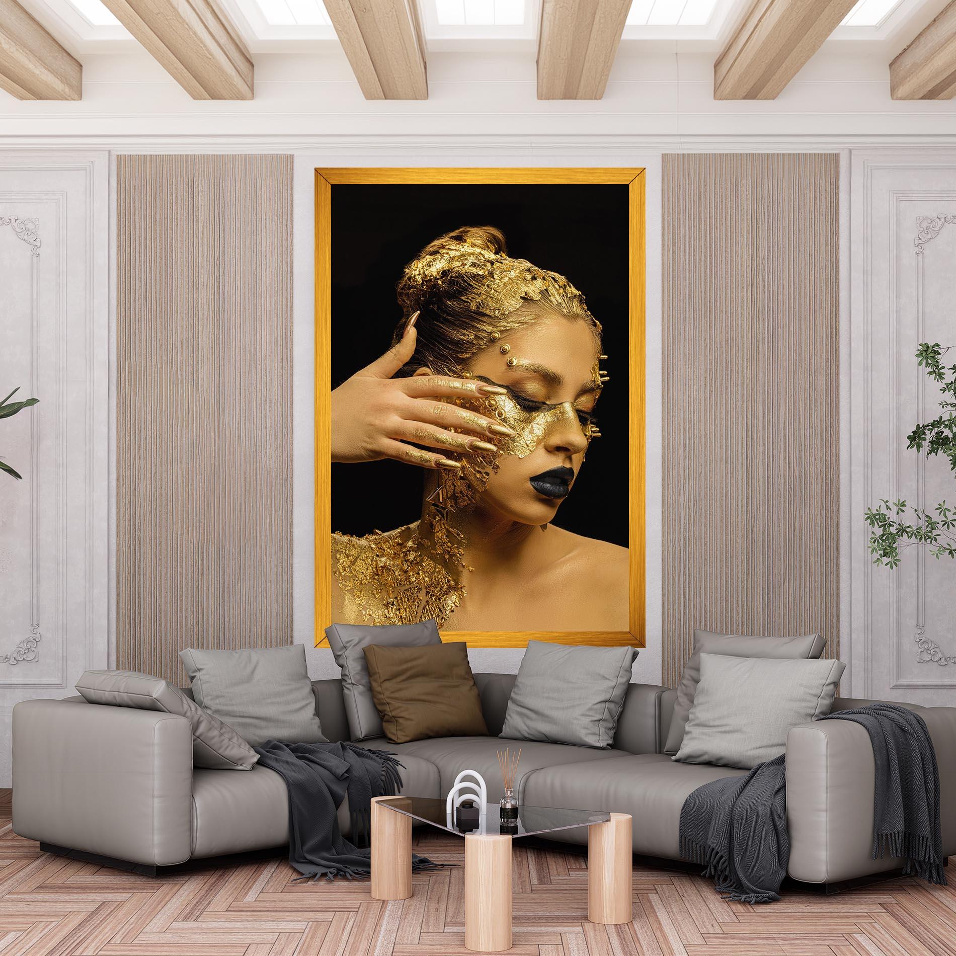 Leinwandbild Festive Golden Makeup mockup 6