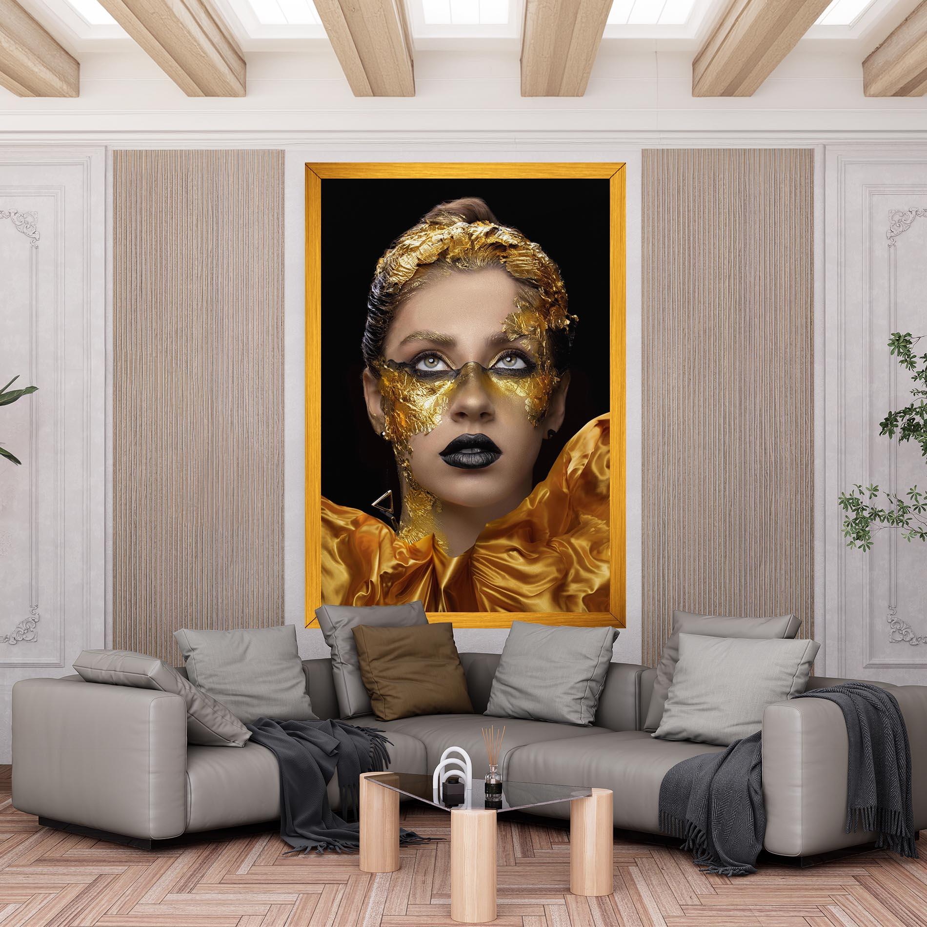 Leinwandbild Glamorous Gold Outfit mockup 6