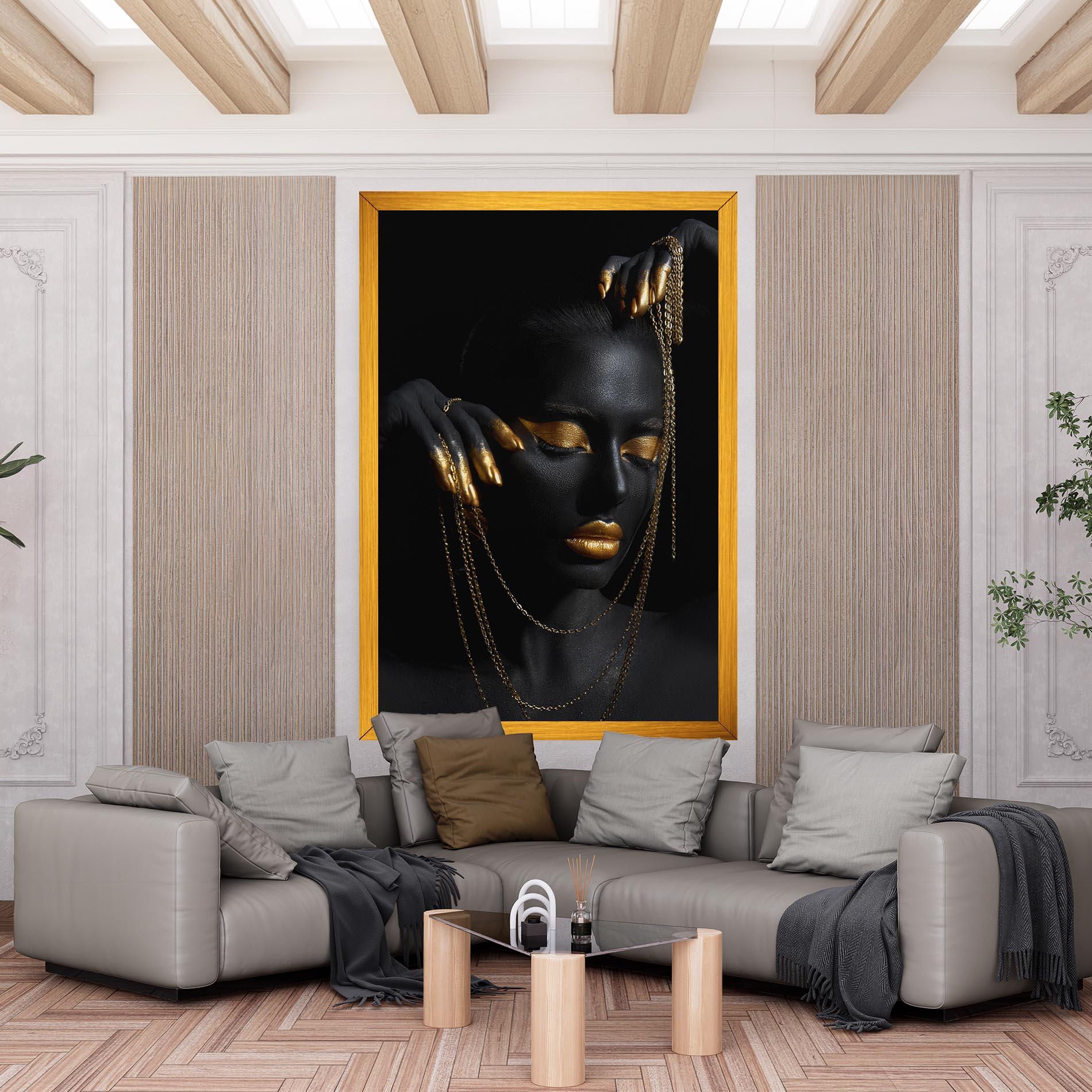 Leinwandbild Gold Black Skin mockup 6