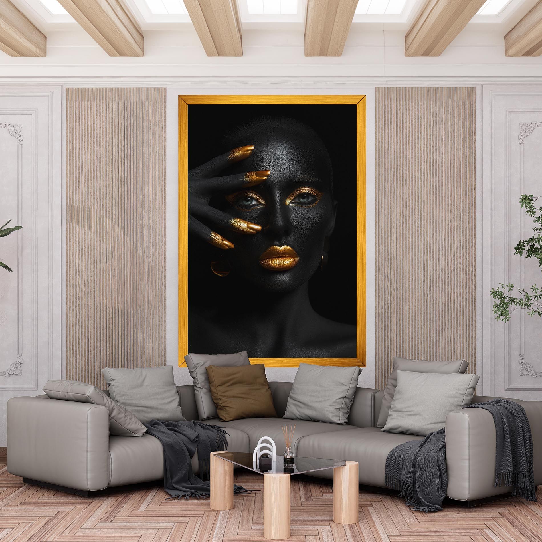 Gold Makeup Nails mockup 6