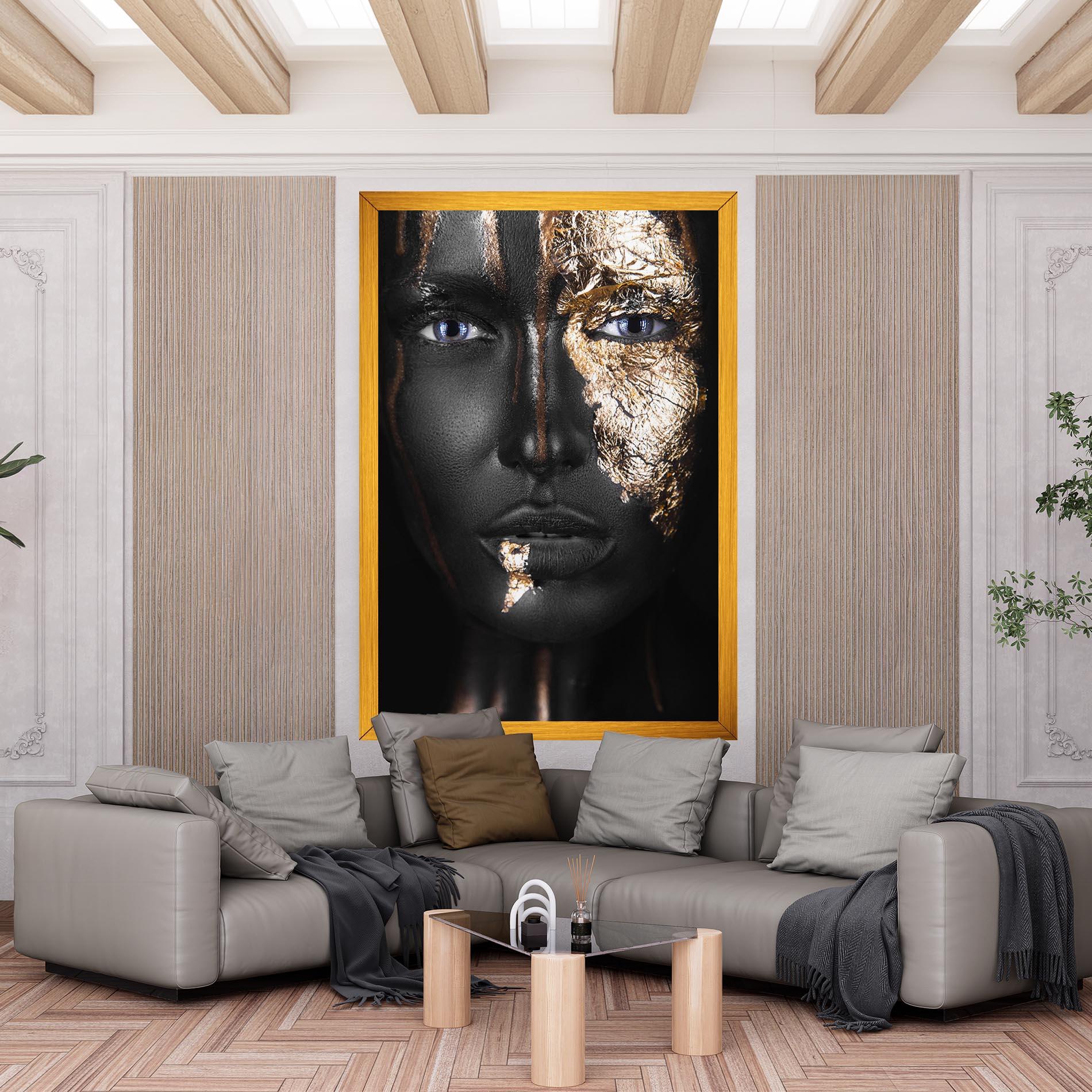 Leinwandbild Golden Face mockup 6