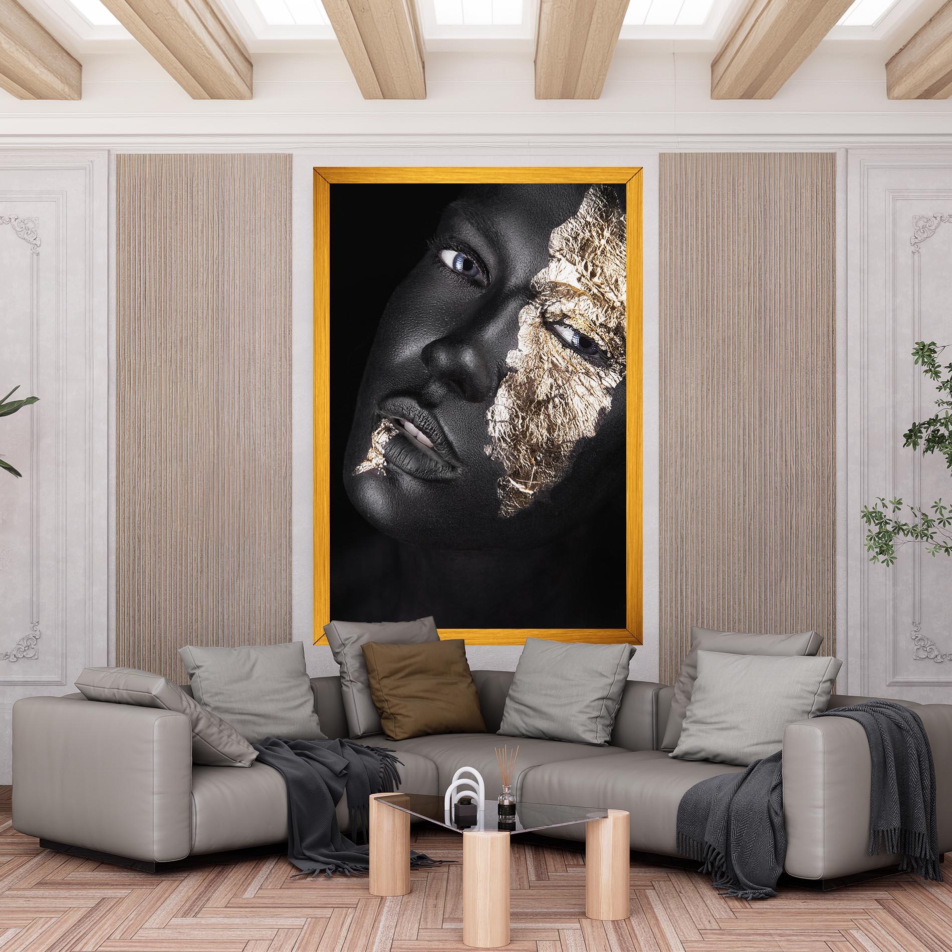 Leinwandbild Grey Gold Makeup mockup 6