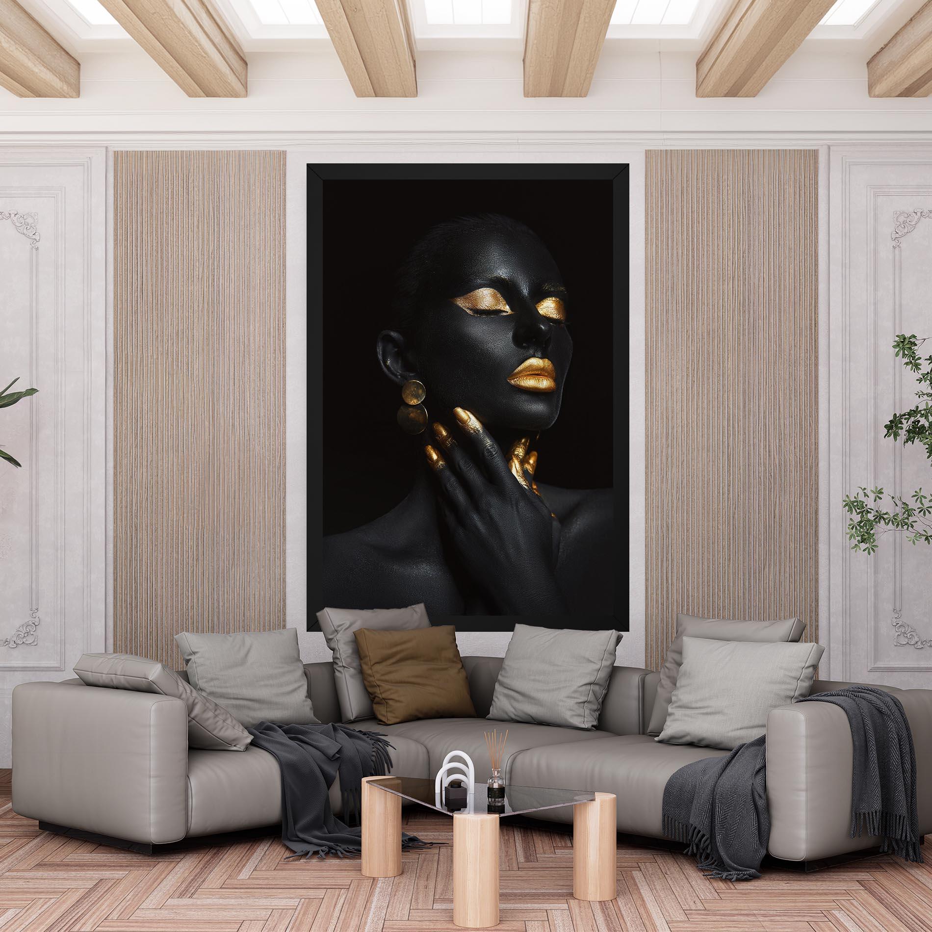 Leinwandbild Eyelids Gold Makeup mockup 6