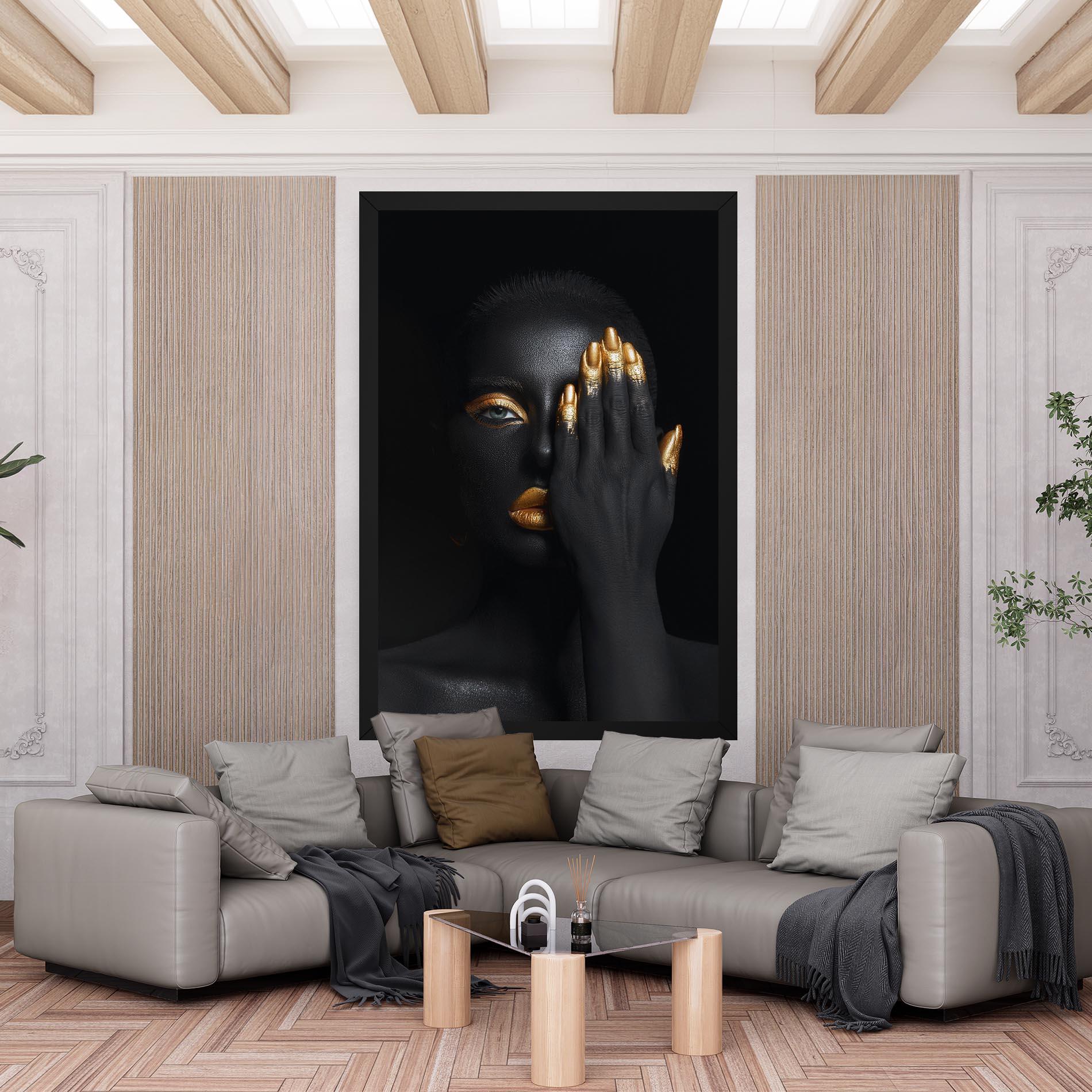 Leinwandbild Gold Makeup Chain mockup 6