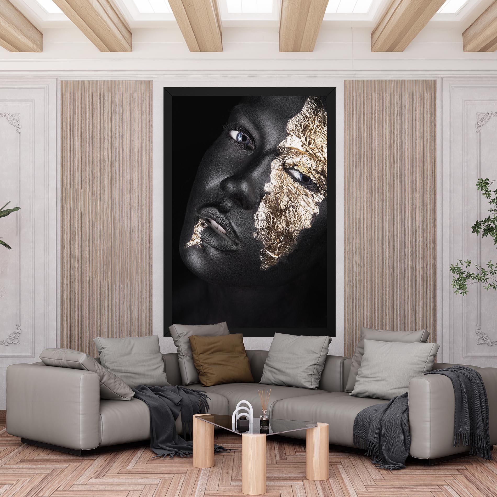 Leinwandbild Grey Gold Makeup mockup 6