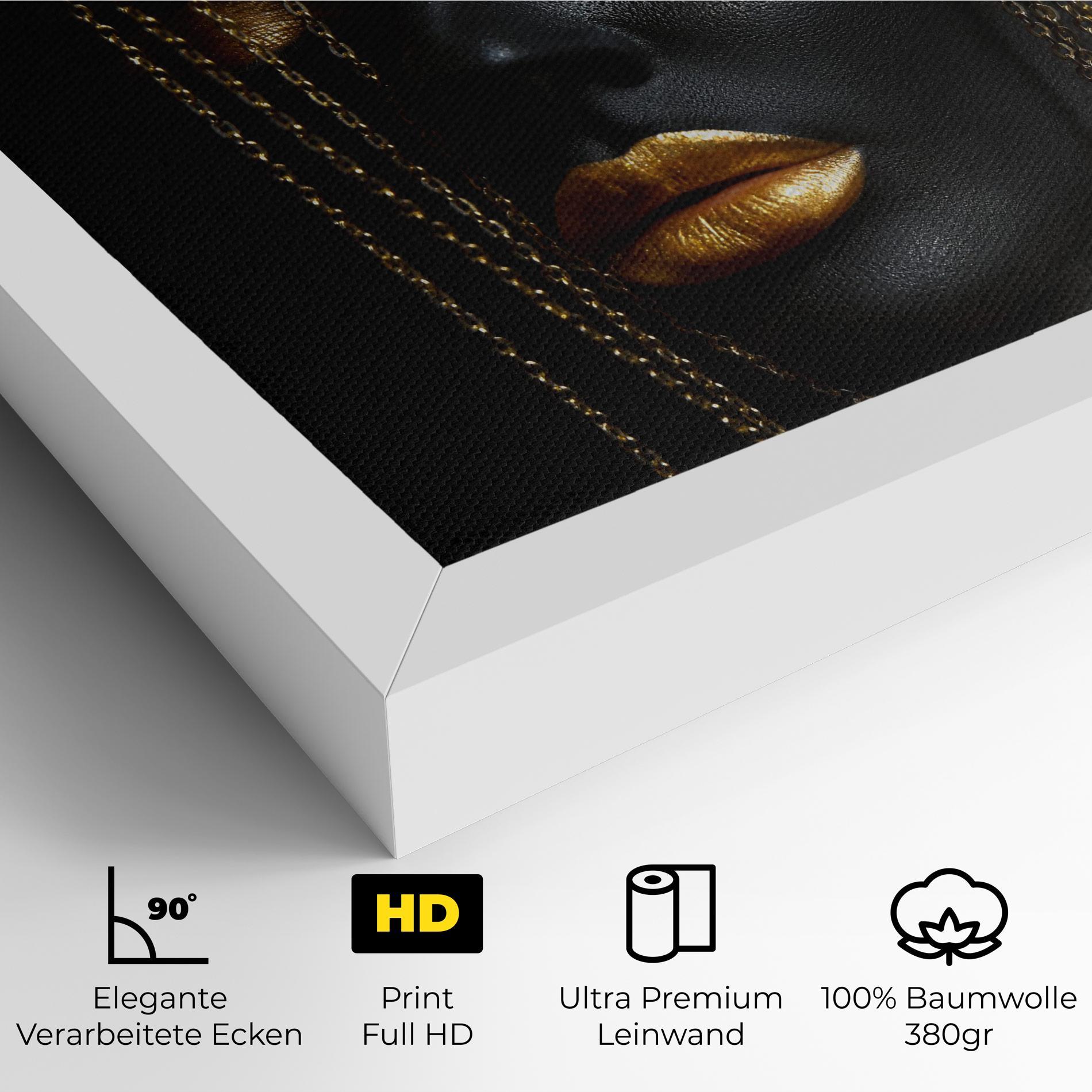 Leinwandbild Chain Gold Eyelids mockup 4
