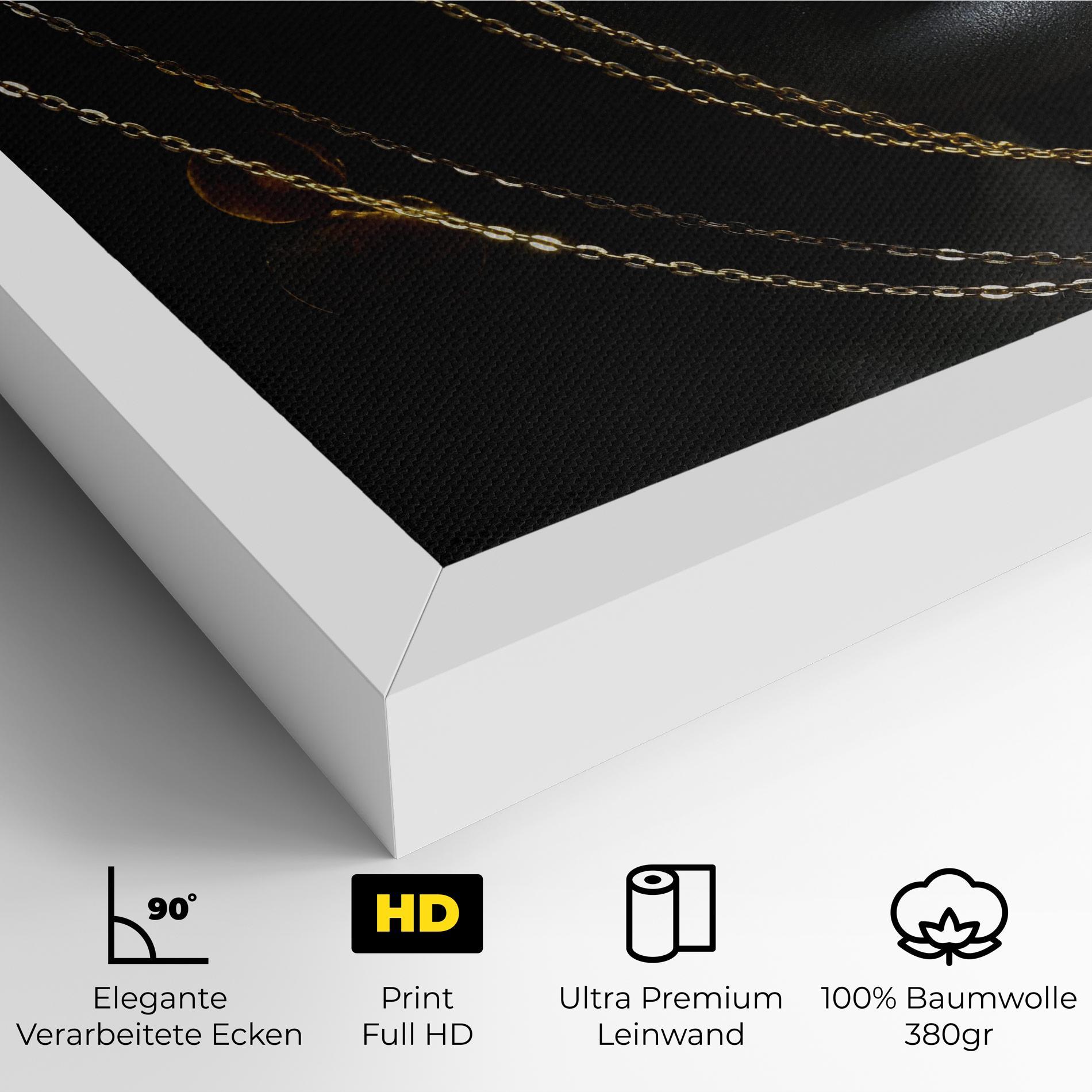 Leinwandbild Chain Gold Lips mockup 4