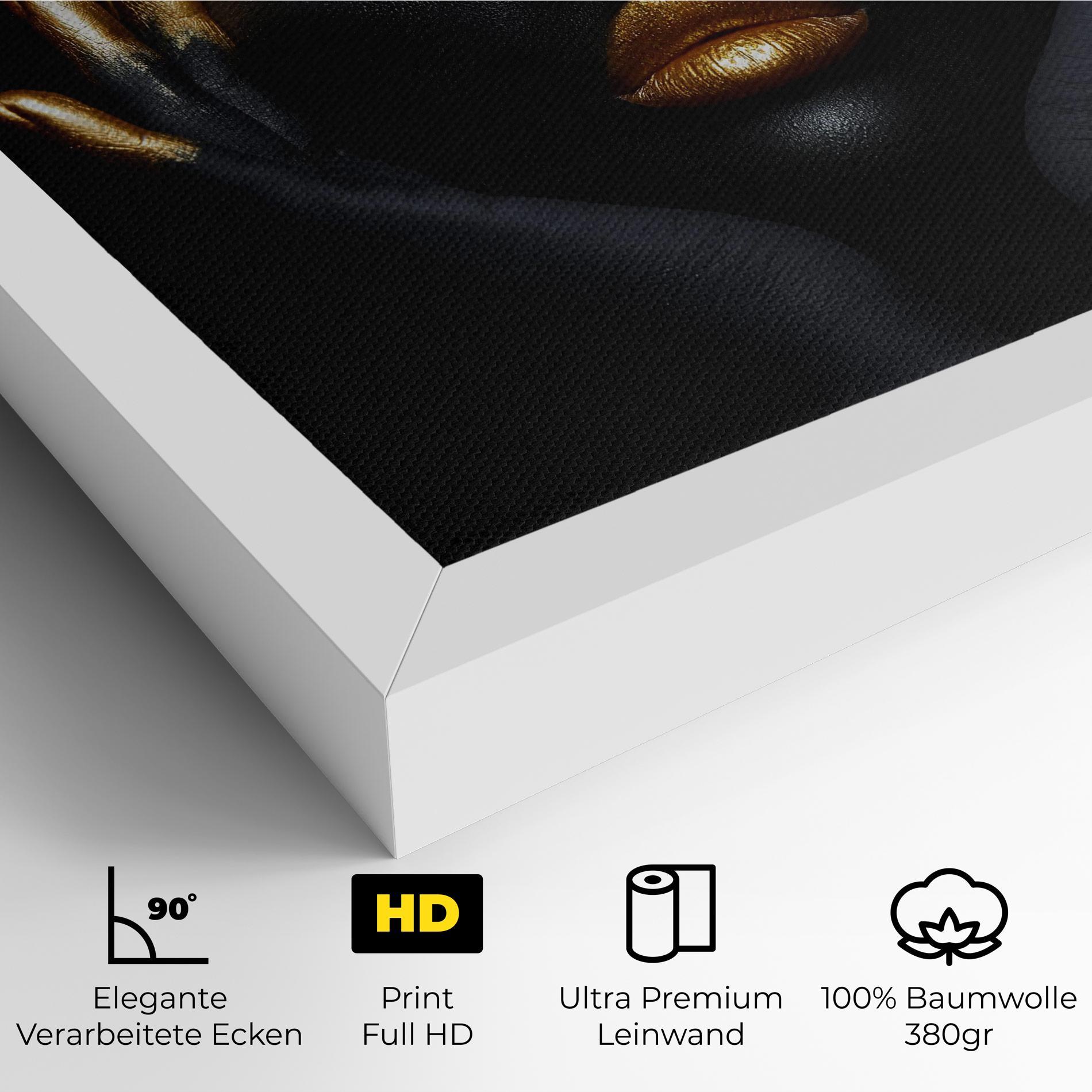 Leinwandbild Fingertips Gold Makeup mockup 4