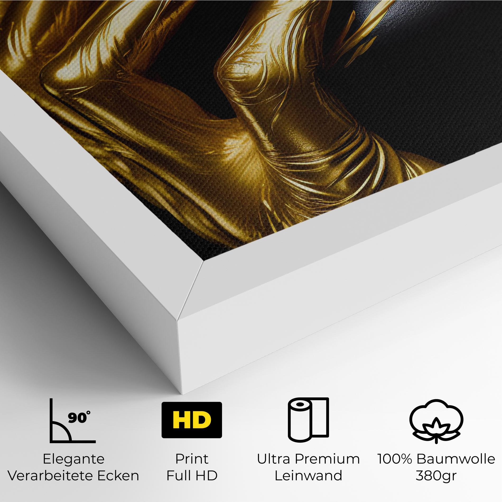 Leinwandbild Gold Small Hand mockup 4