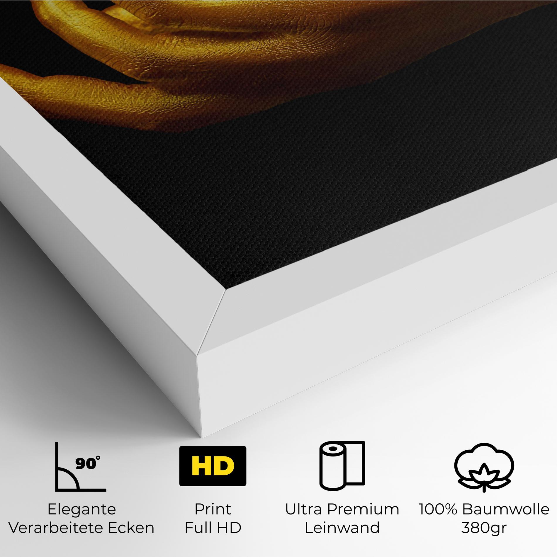 Leinwandbild Strong Gold Hand mockup 4