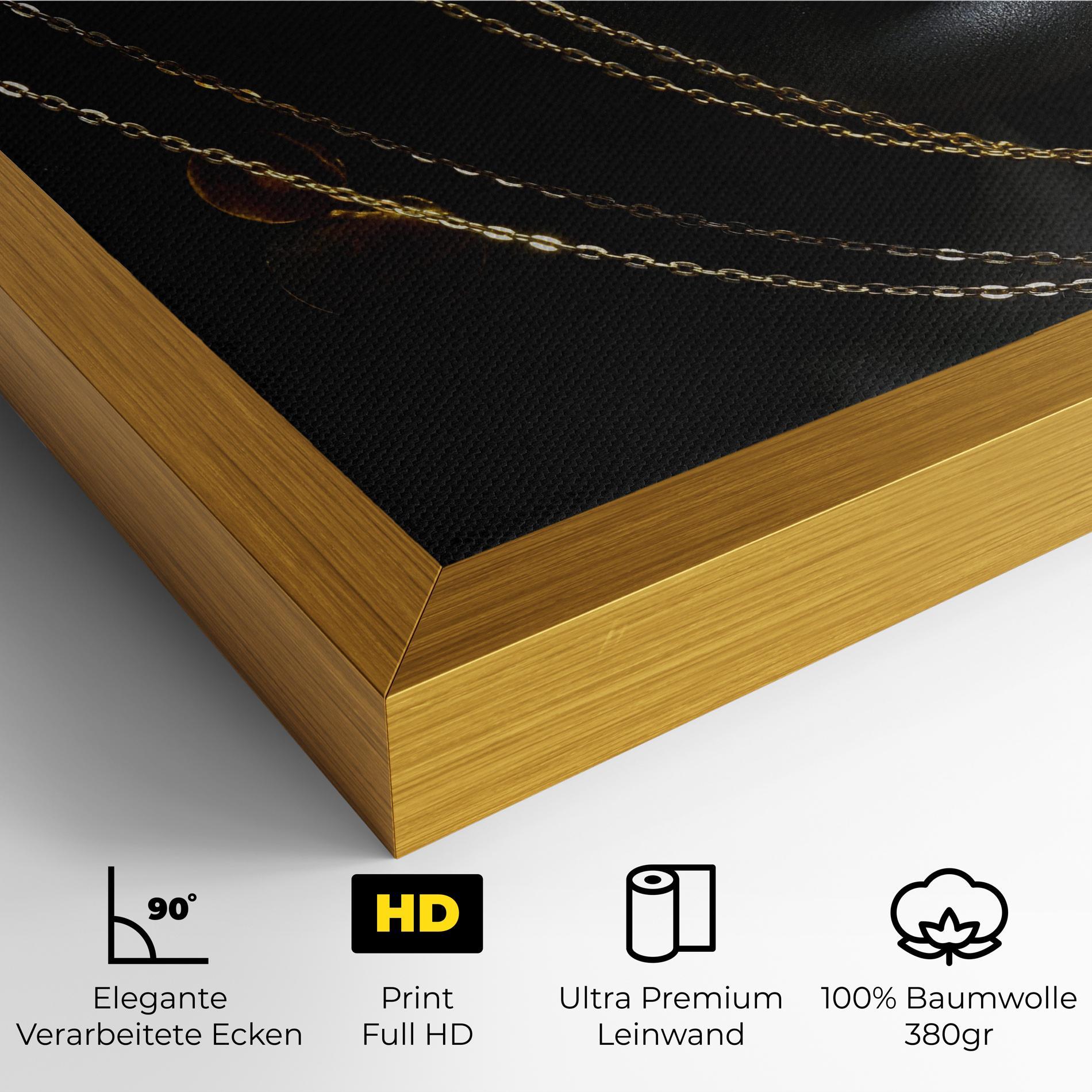 Leinwandbild Chain Gold Lips mockup 4