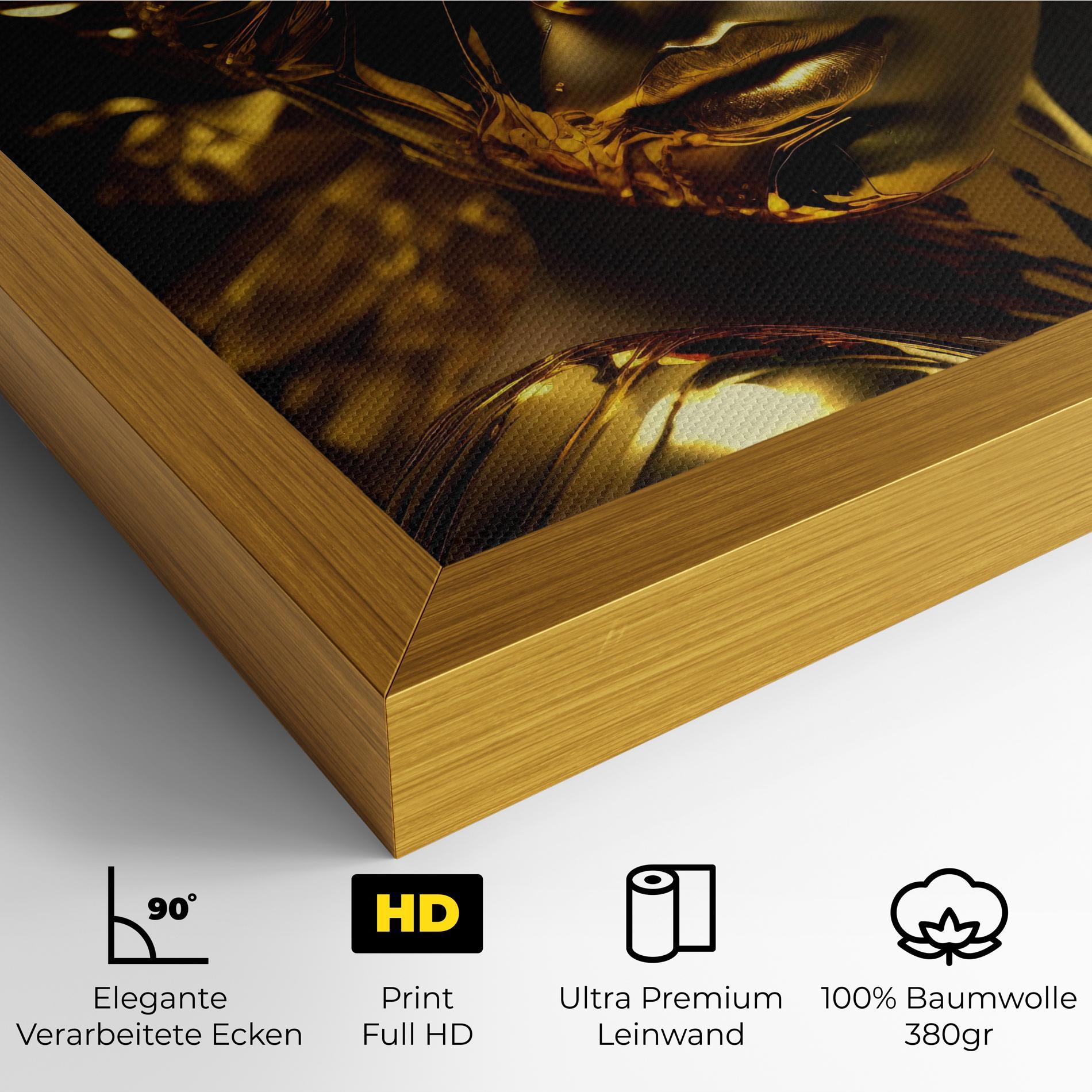 Leinwandbild Covered By Gold mockup 4