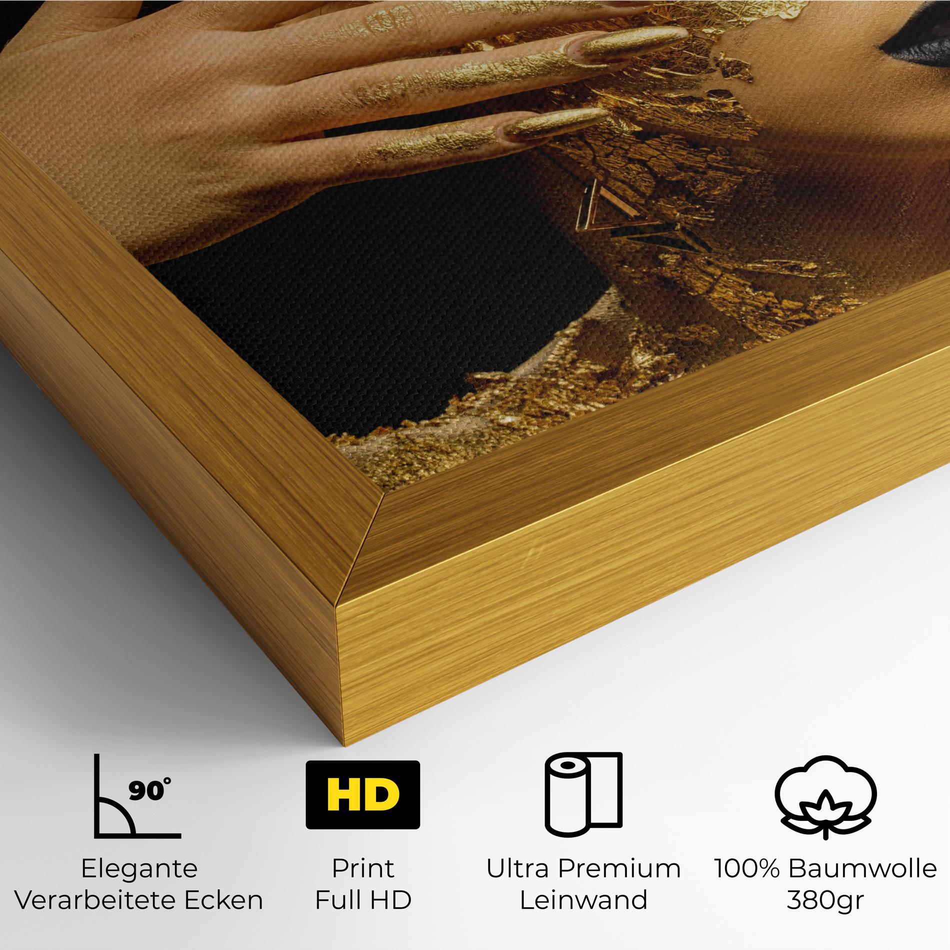 Leinwandbild Festive Golden Makeup mockup 4