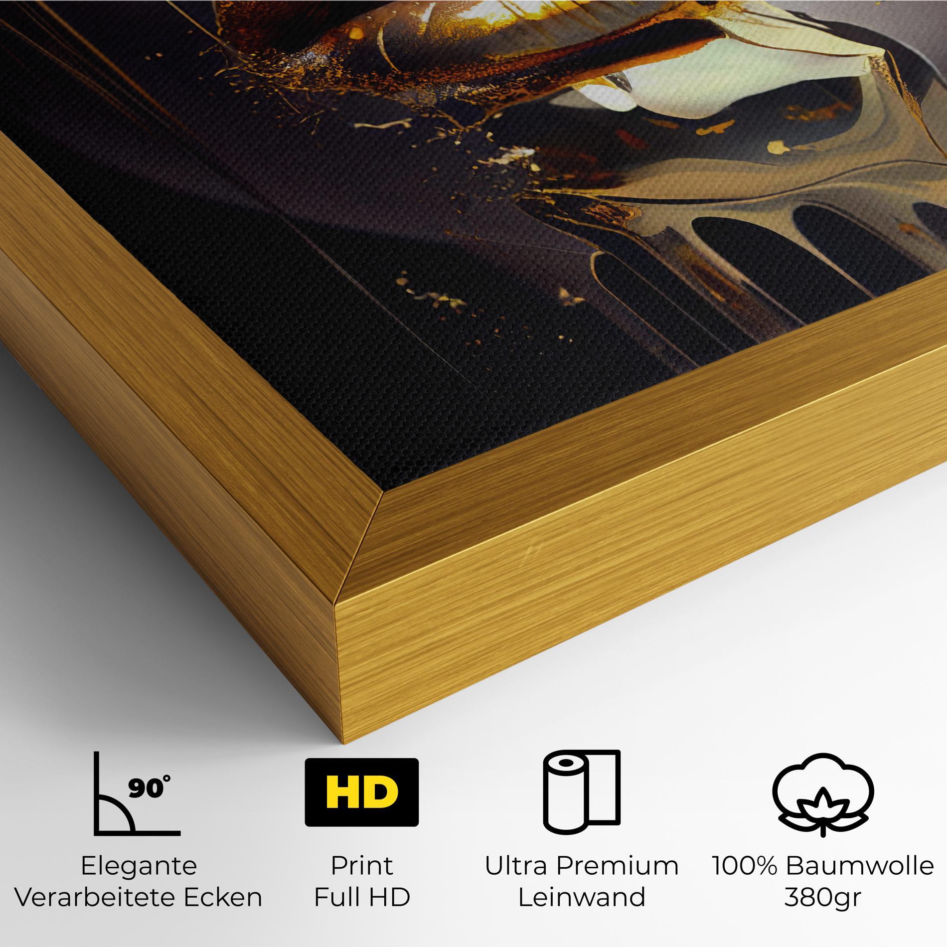 Leinwandbild Glamorous Gold Lips mockup 4