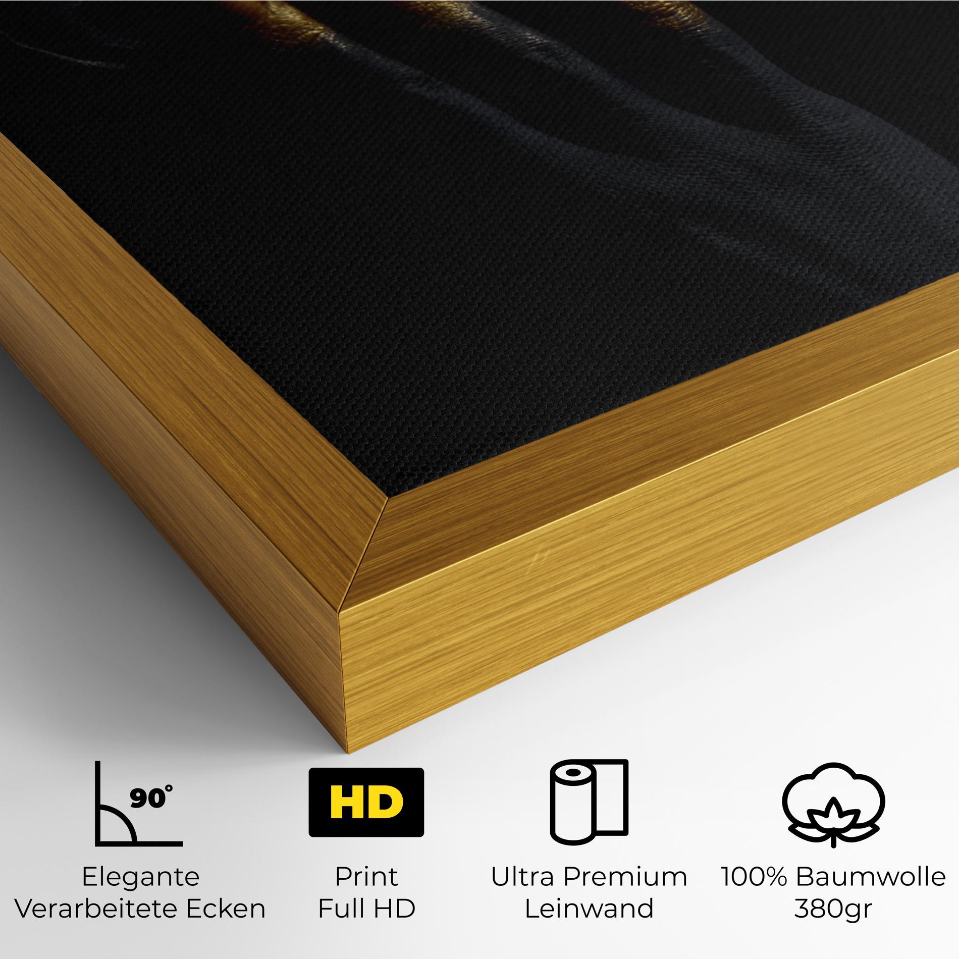 Leinwandbild Gold Black Paint mockup 4