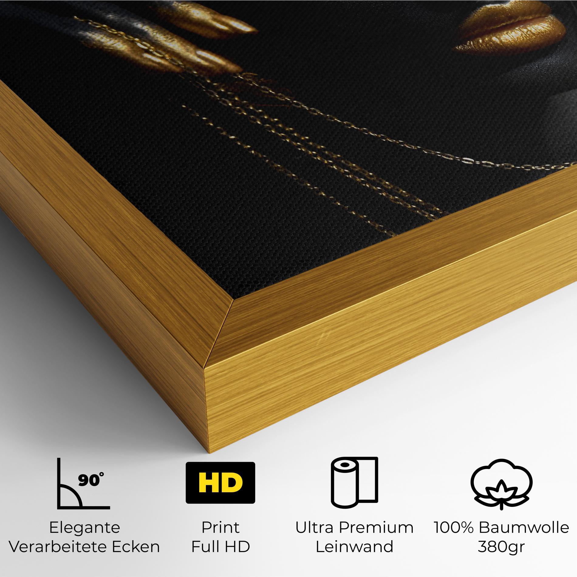 Leinwandbild Gold Black Skin mockup 4