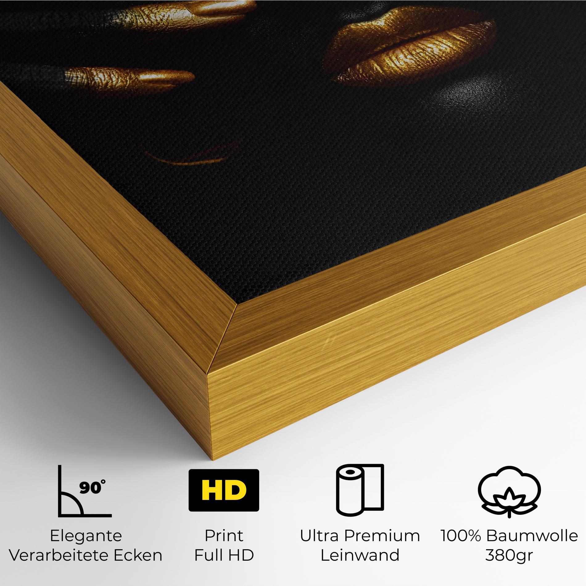 Leinwandbild Gold Fingertips Art mockup 4