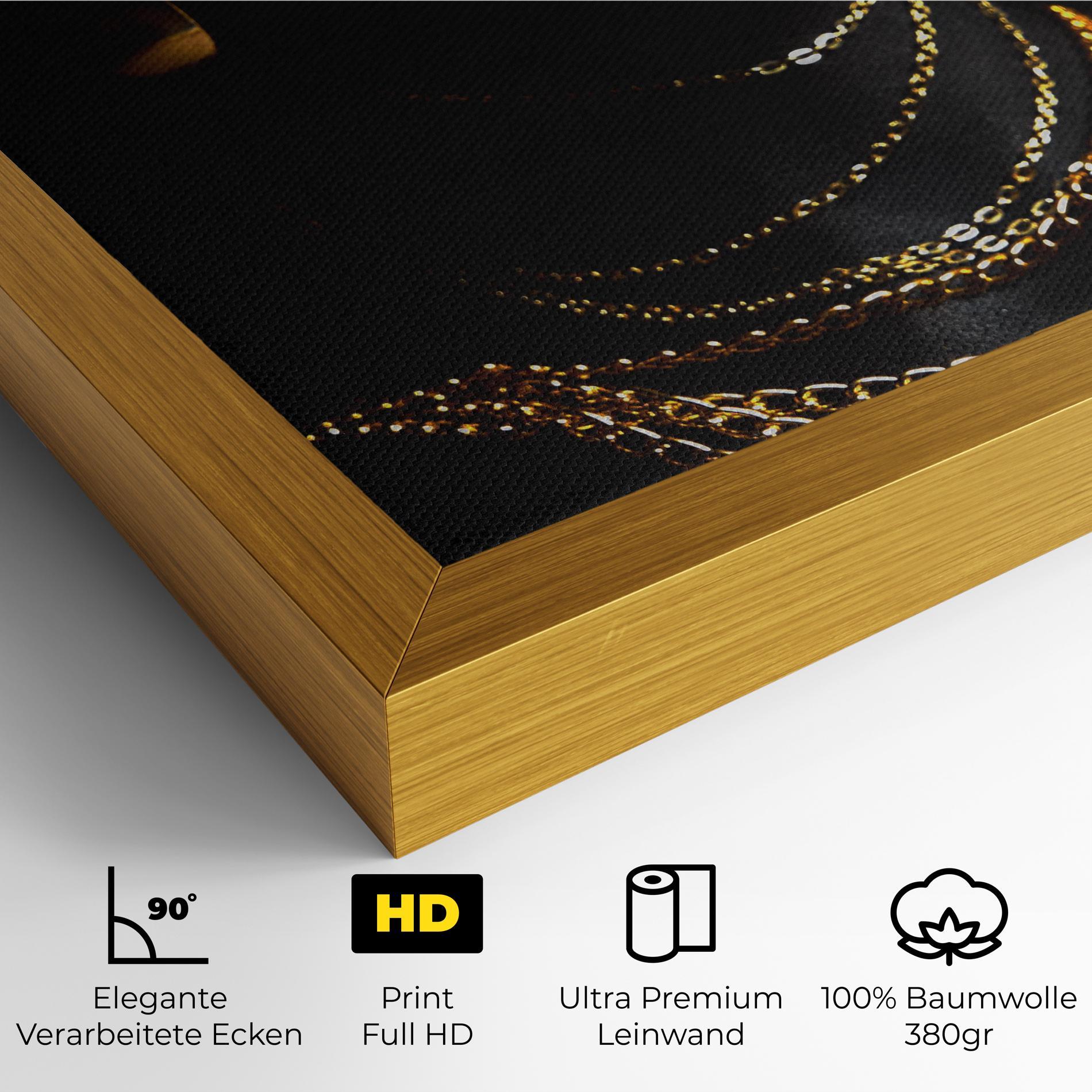 Leinwandbild Gold Makeup Lips mockup 4