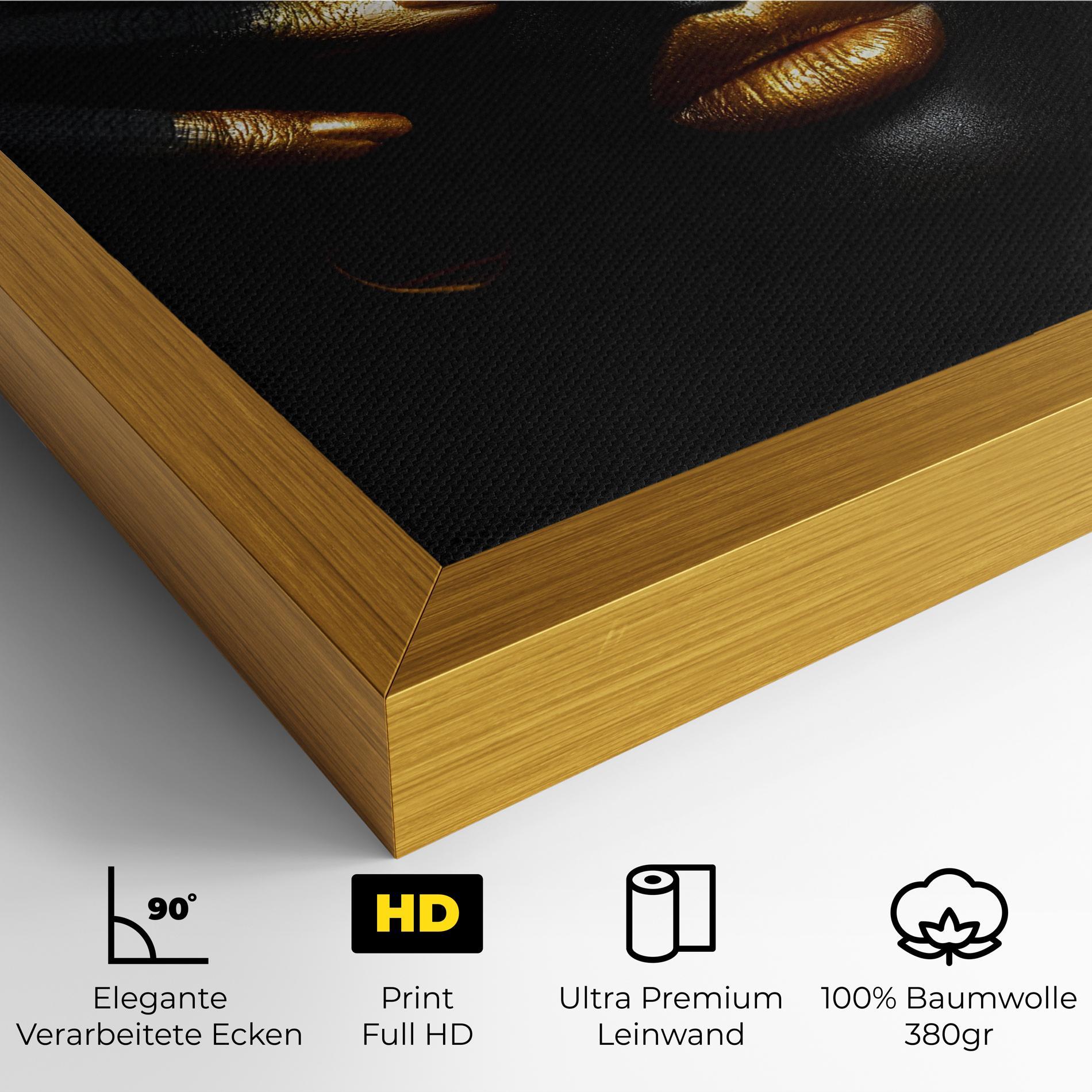 Leinwandbild Gold Makeup Nails mockup 4