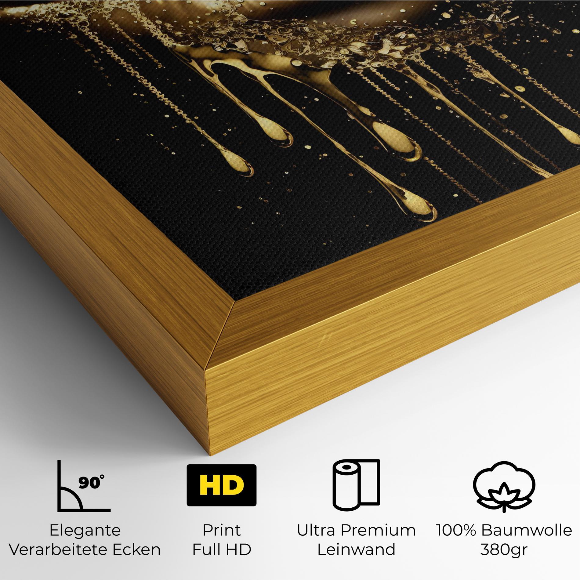 Leinwandbild Golden Luxury Lips mockup 4