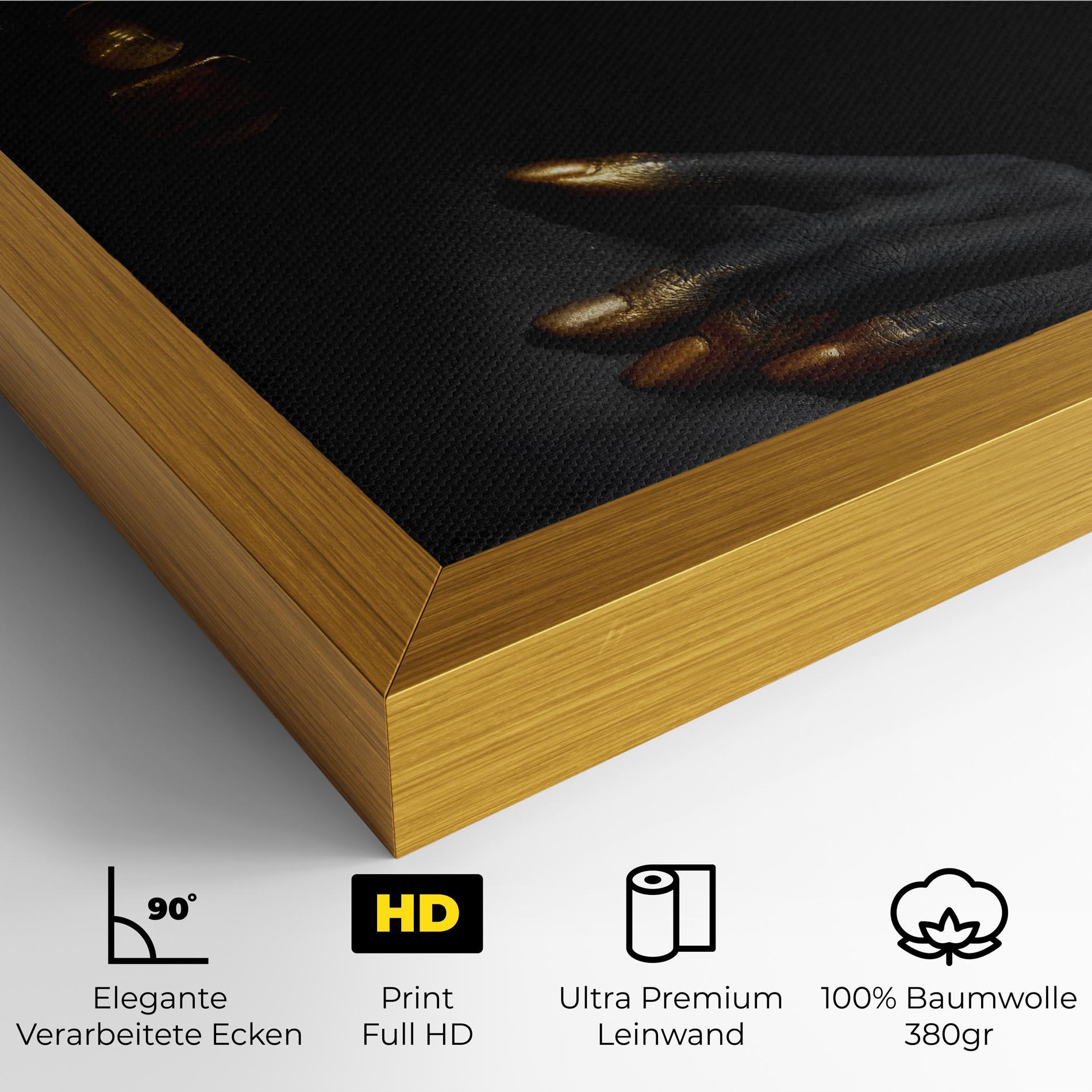 Leinwandbild Lips Gold Eyelids mockup 4