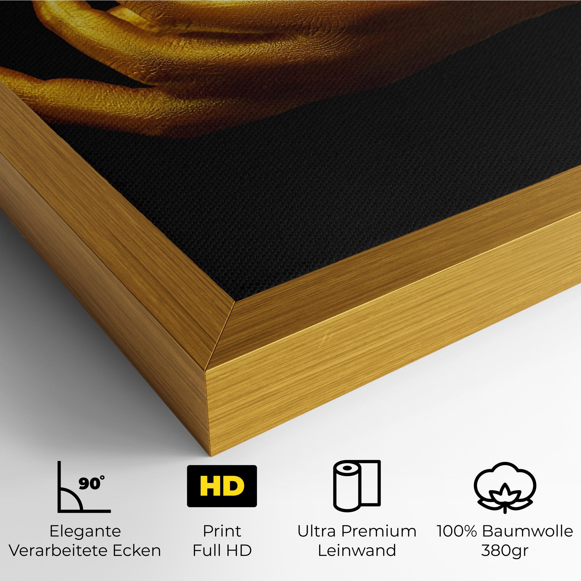 Leinwandbild Strong Gold Hand mockup 4
