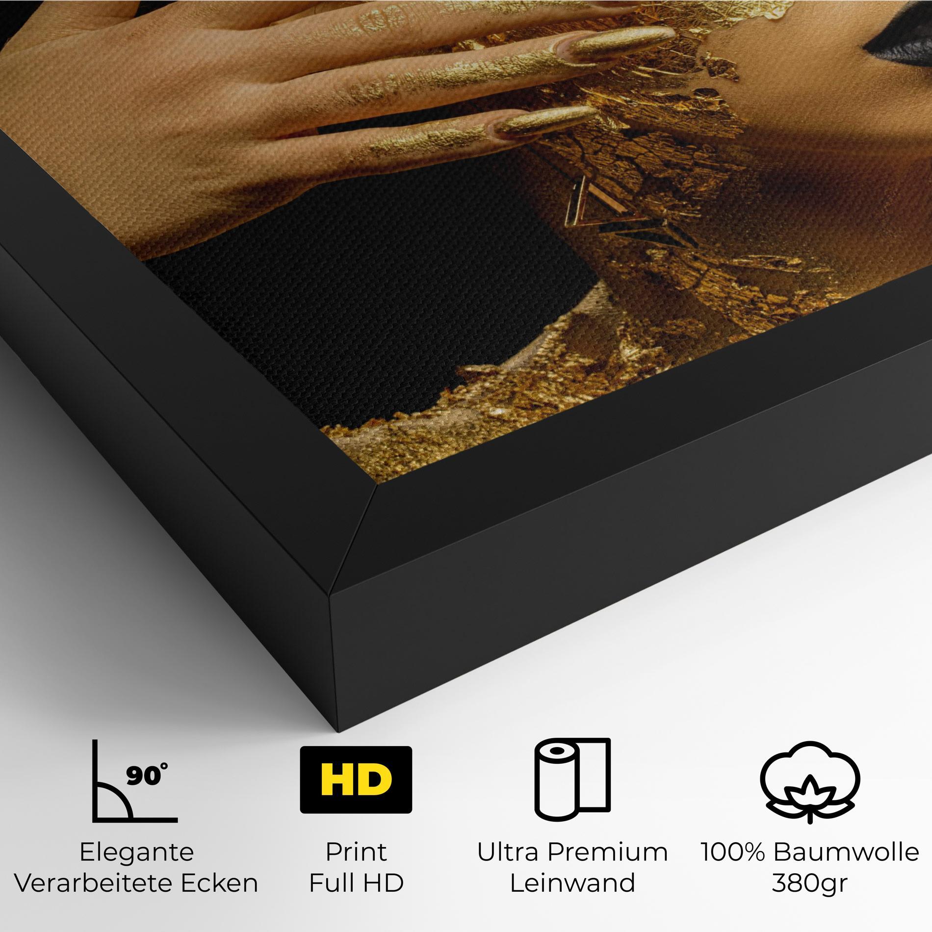 Leinwandbild Festive Golden Makeup mockup 4