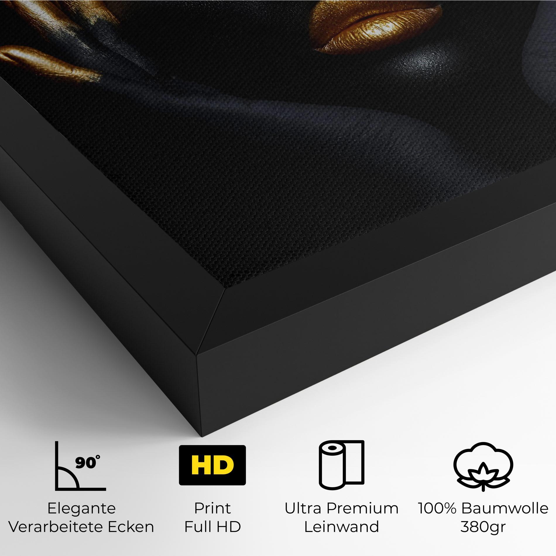 Leinwandbild Fingertips Gold Makeup mockup 4