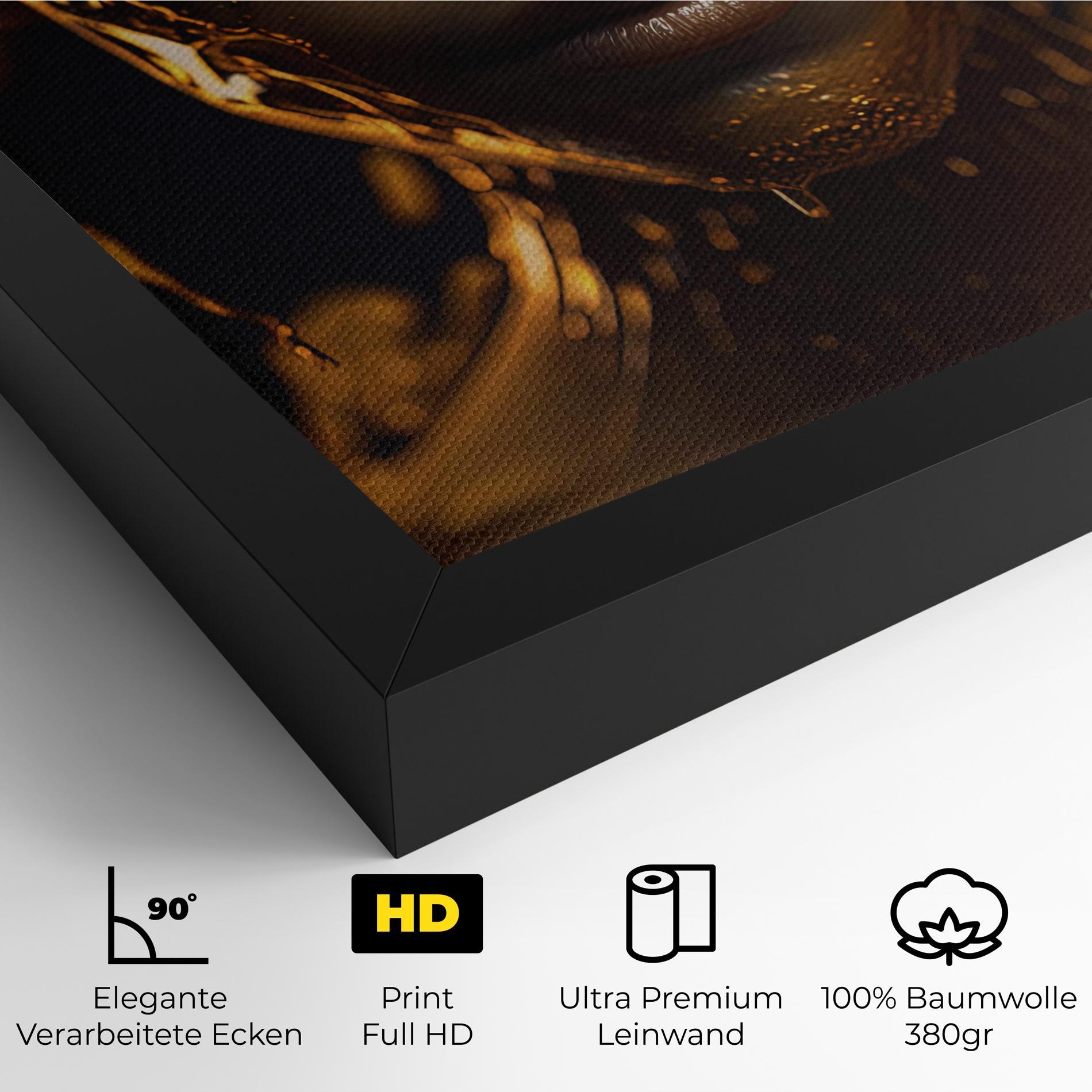 Leinwandbild Gold Honeycomb Girl mockup 4