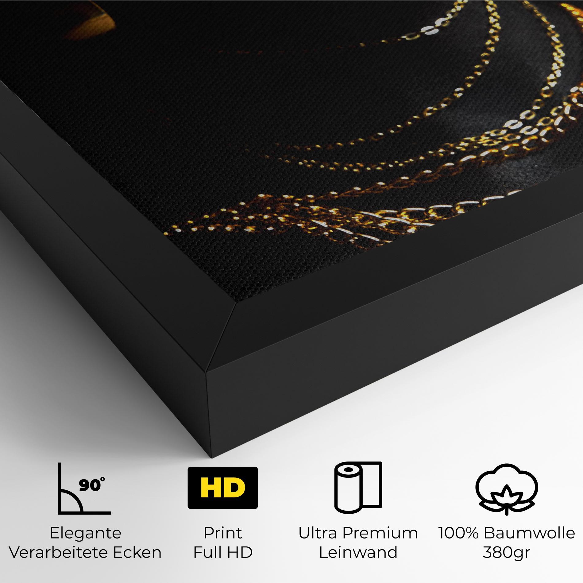 Leinwandbild Gold Makeup Lips mockup 4