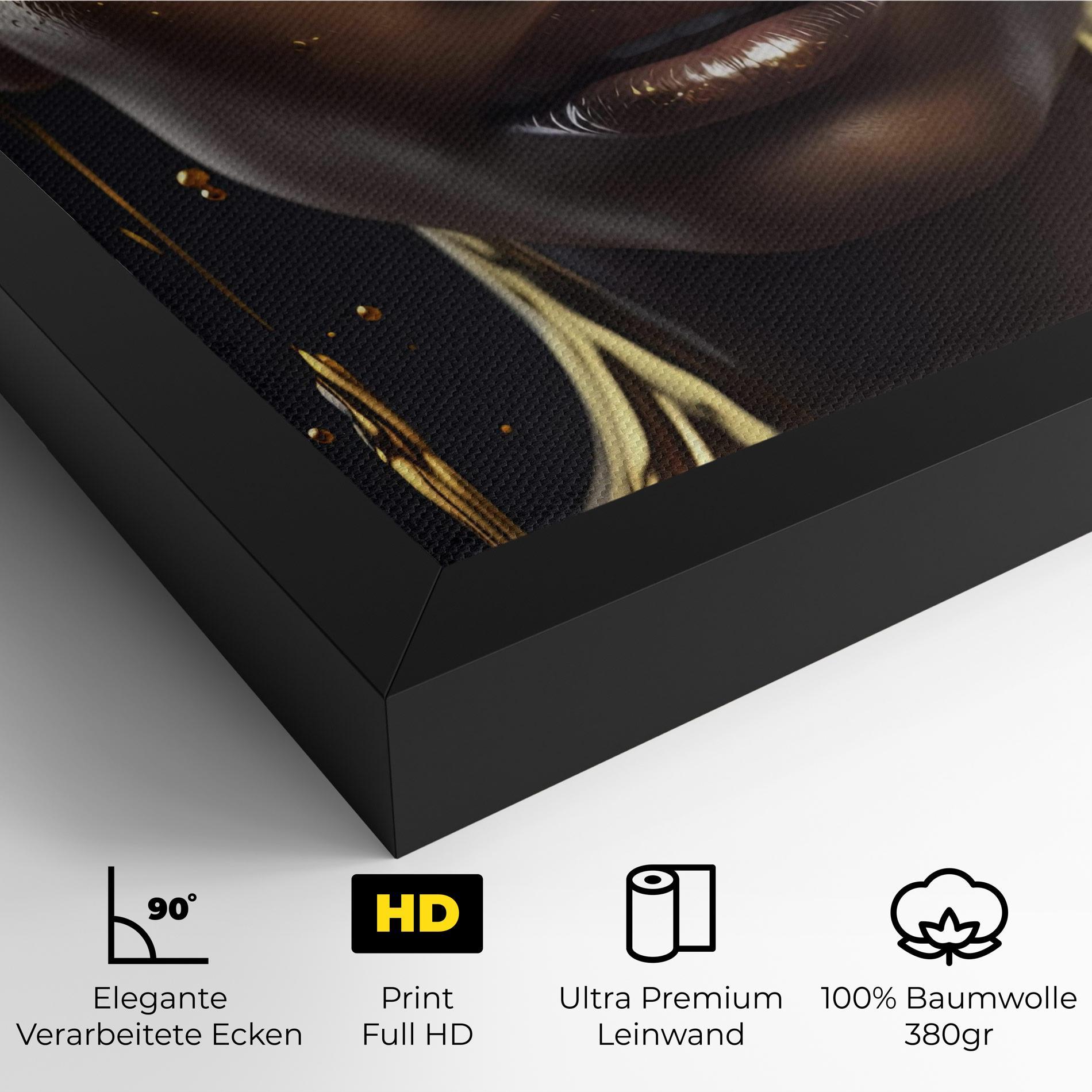 Leinwandbild Gold Portrait Falling mockup 4