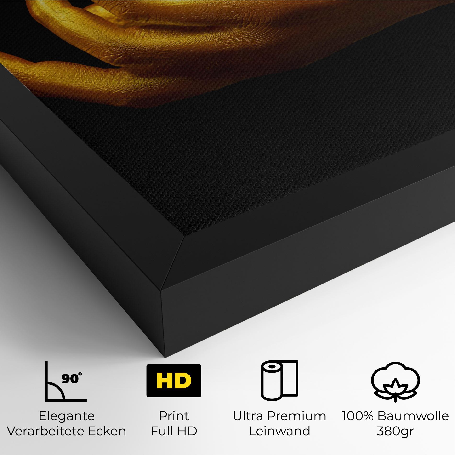 Leinwandbild Strong Gold Hand mockup 4