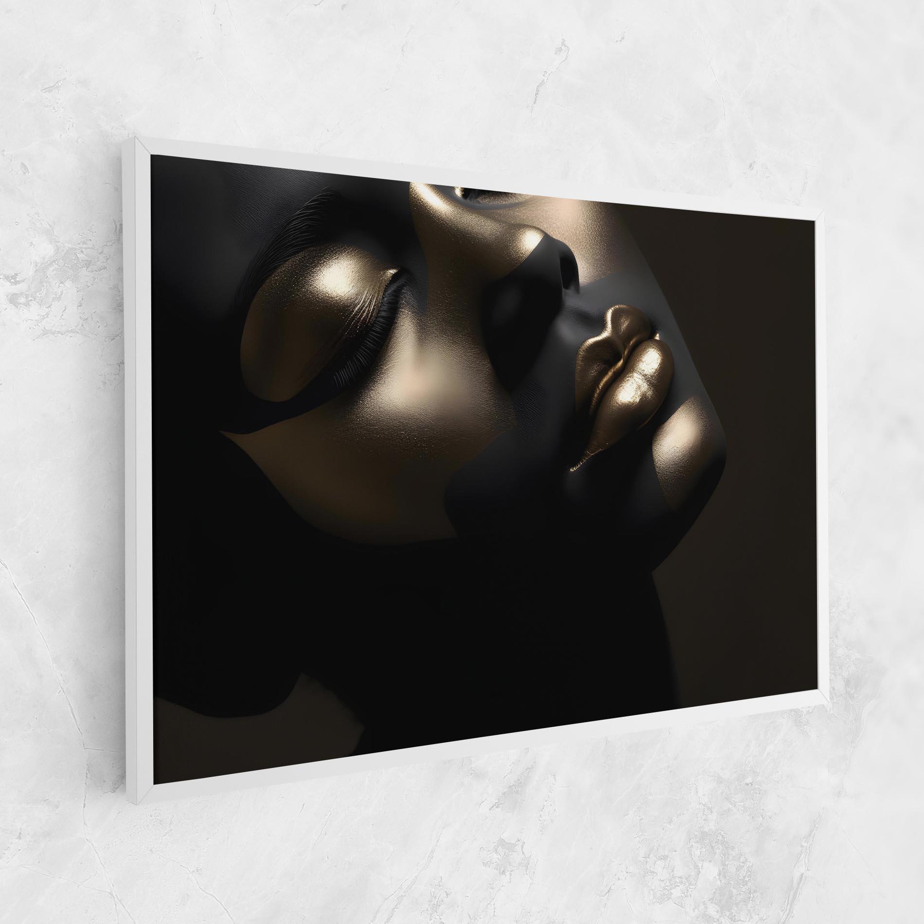 Leinwandbild Dark Gold Face mockup 1