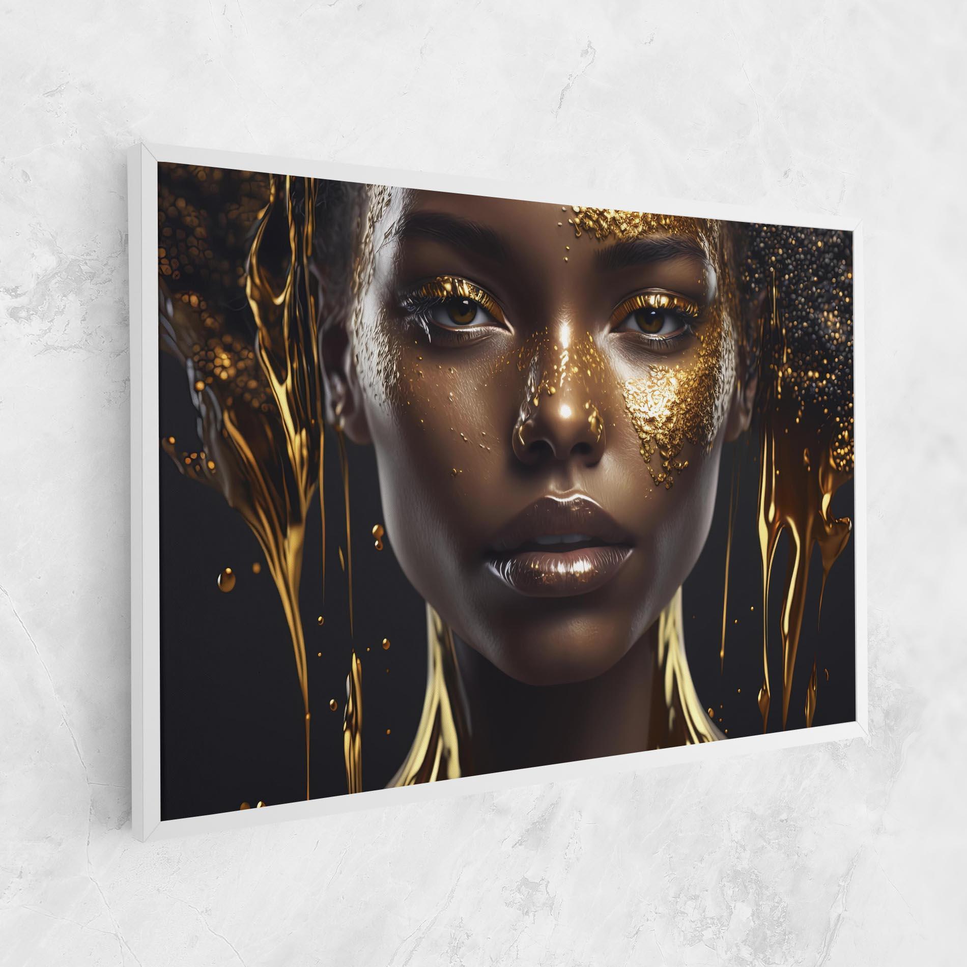 Leinwandbild Gold Portrait Falling mockup 1