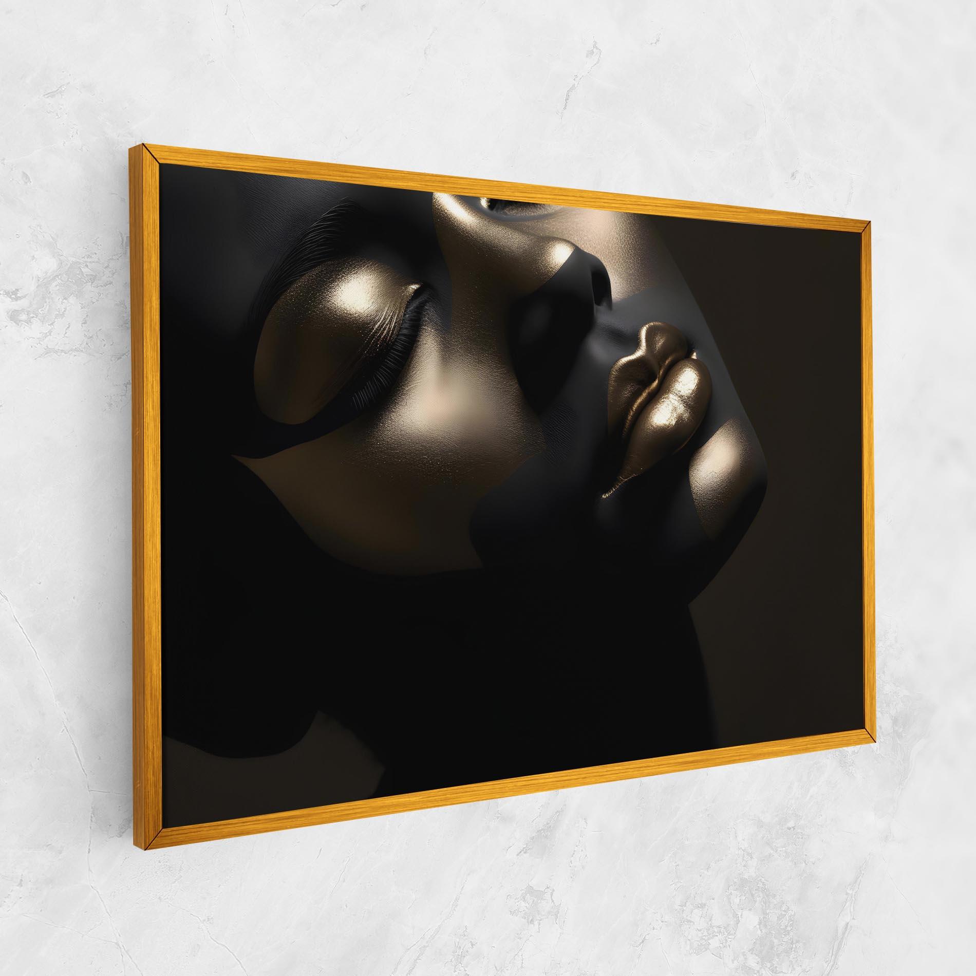 Leinwandbild Dark Gold Face mockup 1