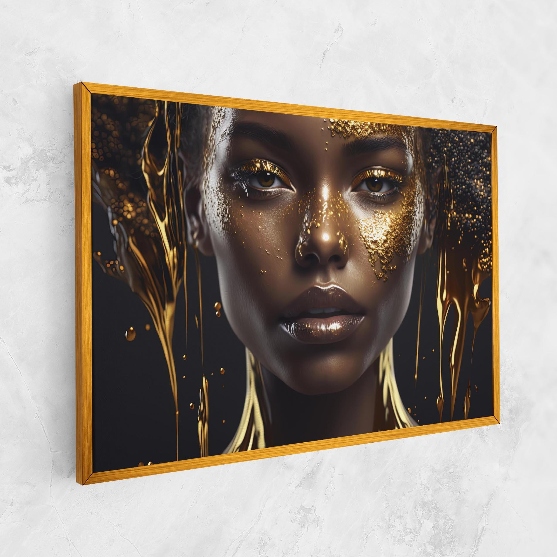 Leinwandbild Gold Portrait Falling mockup 1