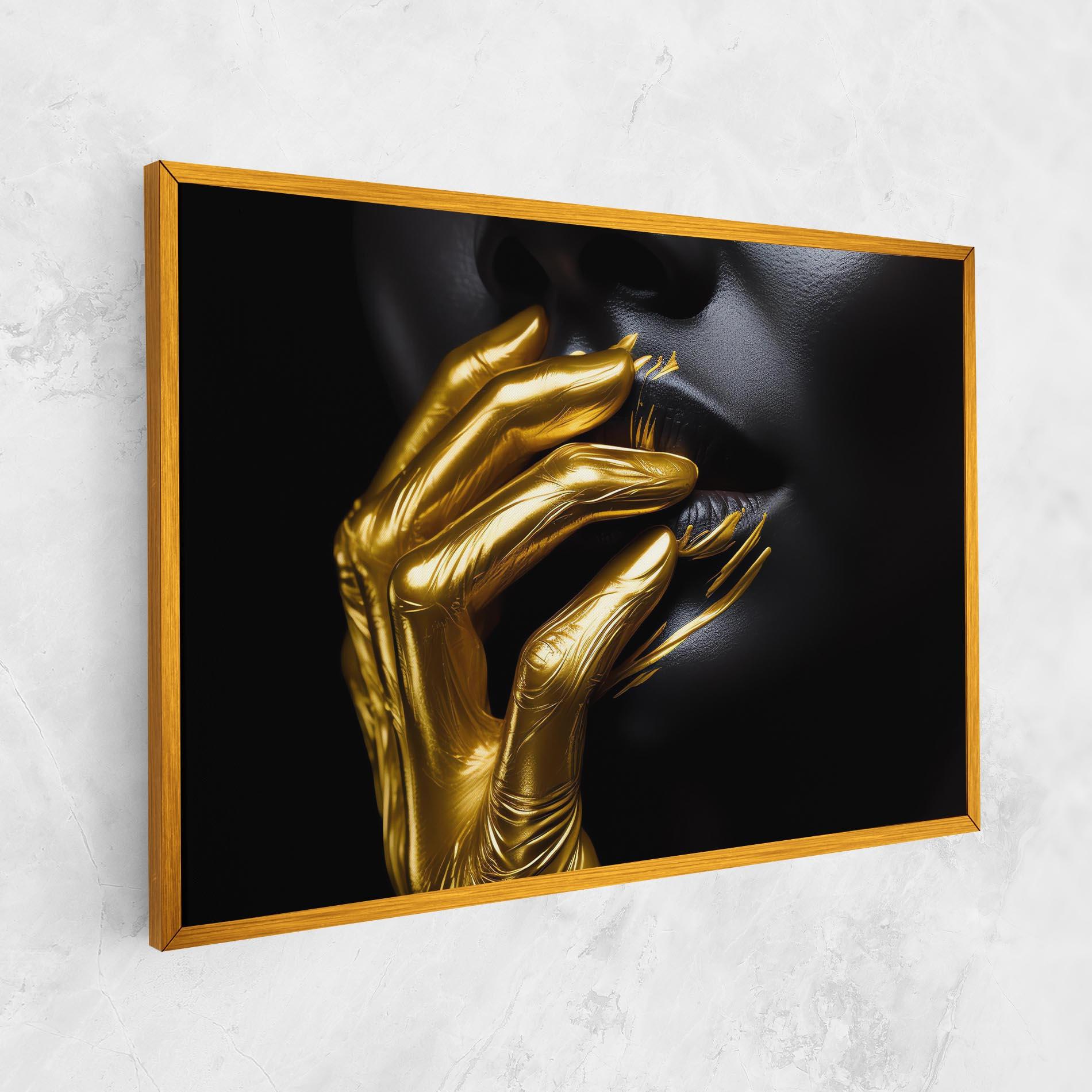 Leinwandbild Gold Small Hand mockup 1