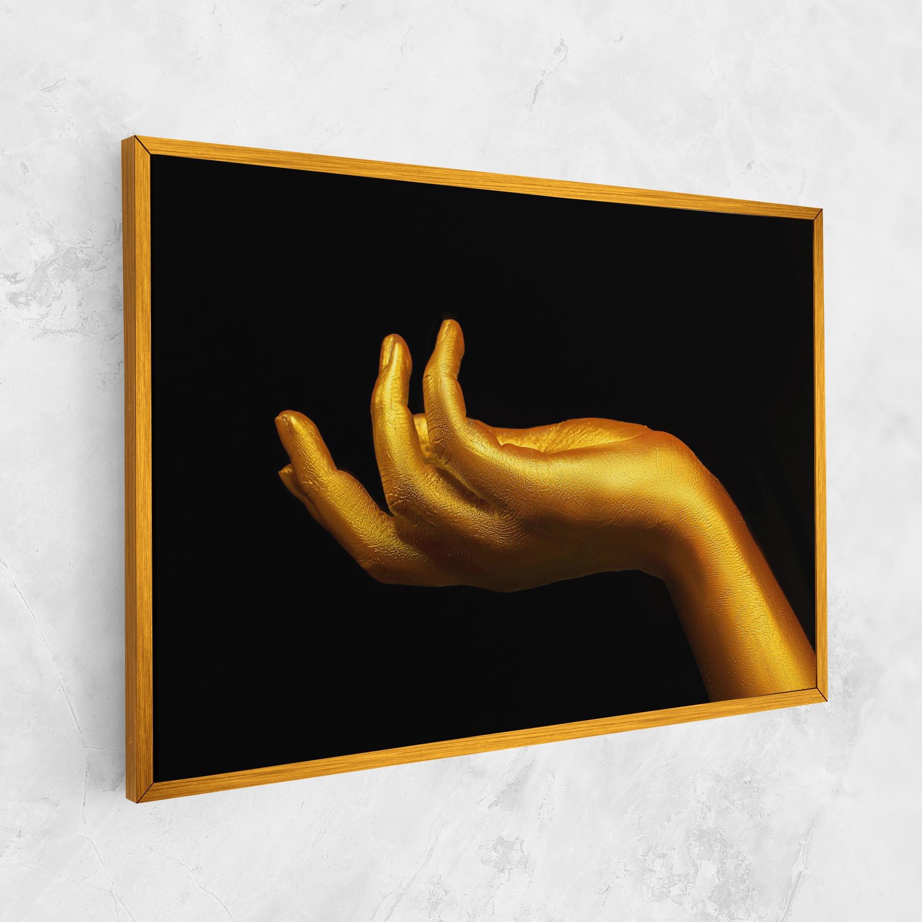 Leinwandbild Strong Gold Hand mockup 1
