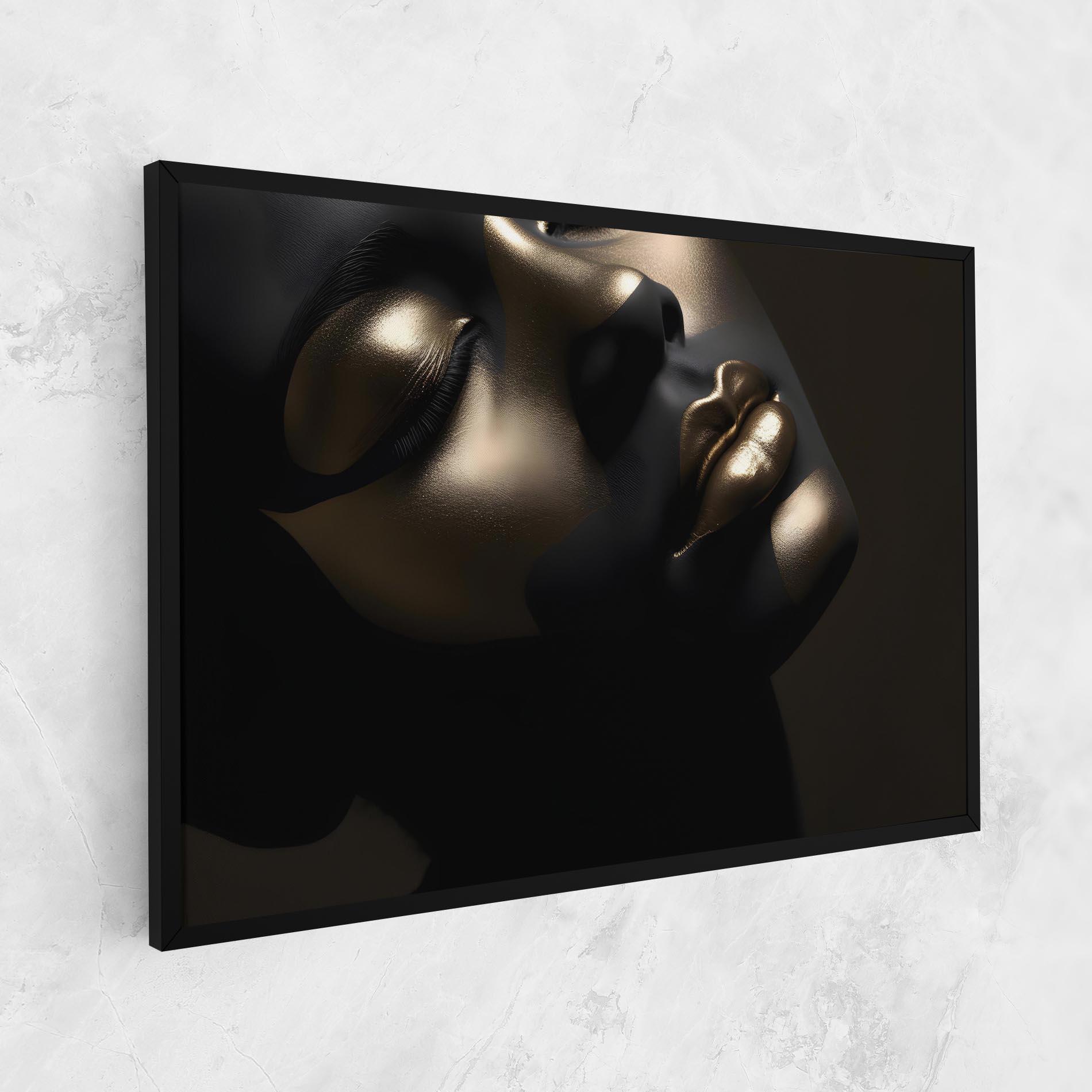 Leinwandbild Dark Gold Face mockup 1