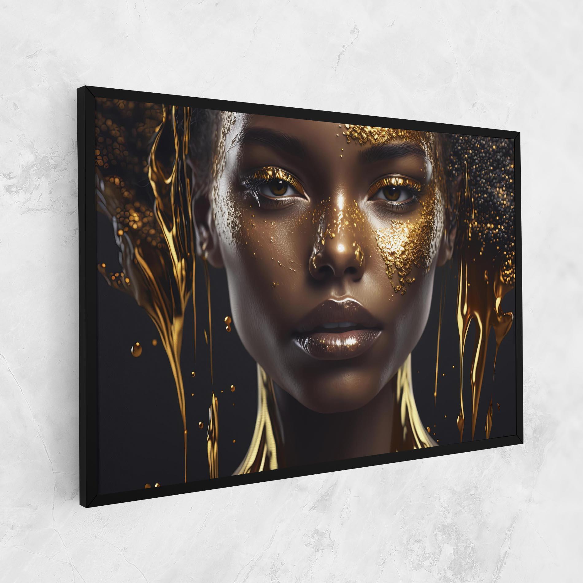 Leinwandbild Gold Portrait Falling mockup 1