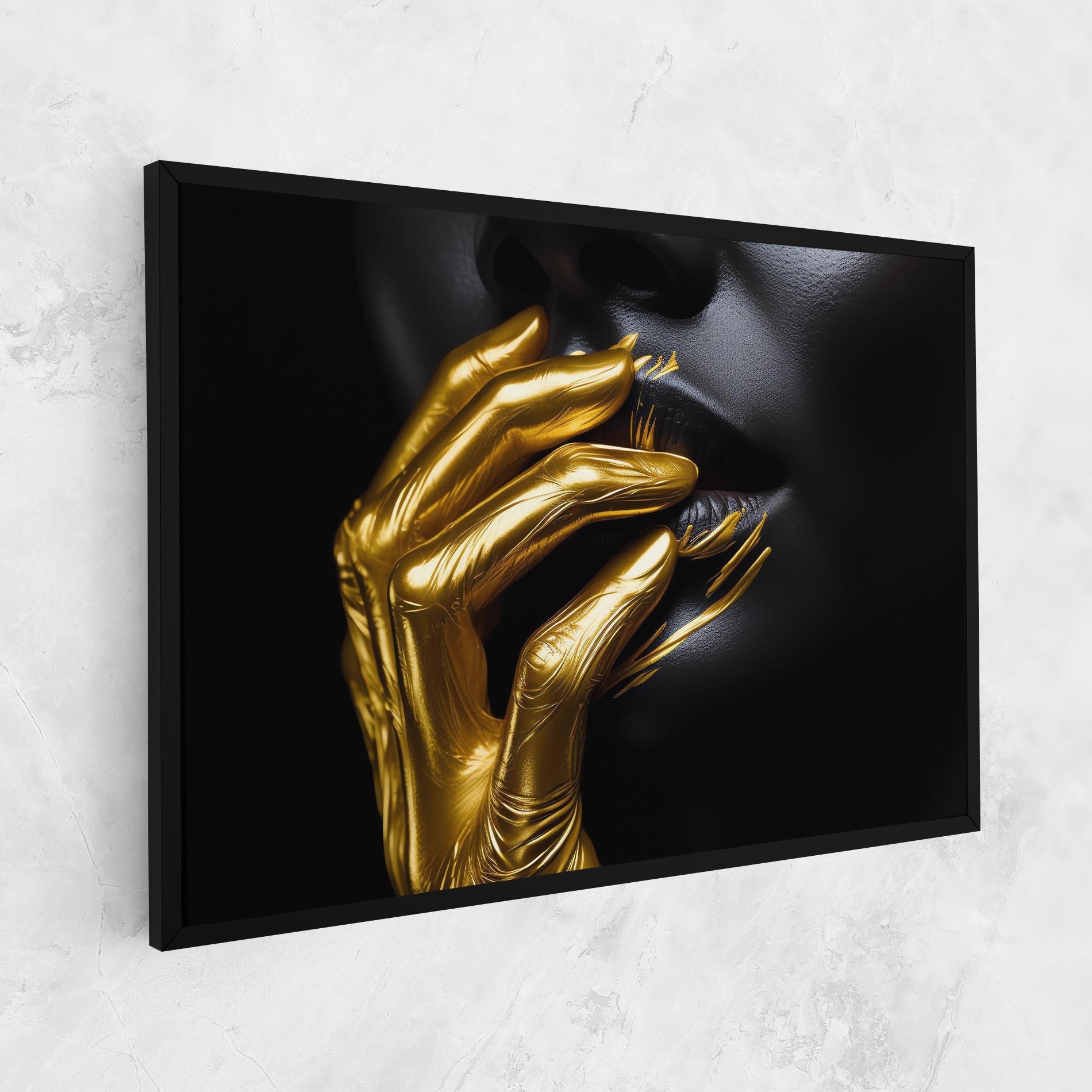 Leinwandbild Gold Small Hand mockup 1