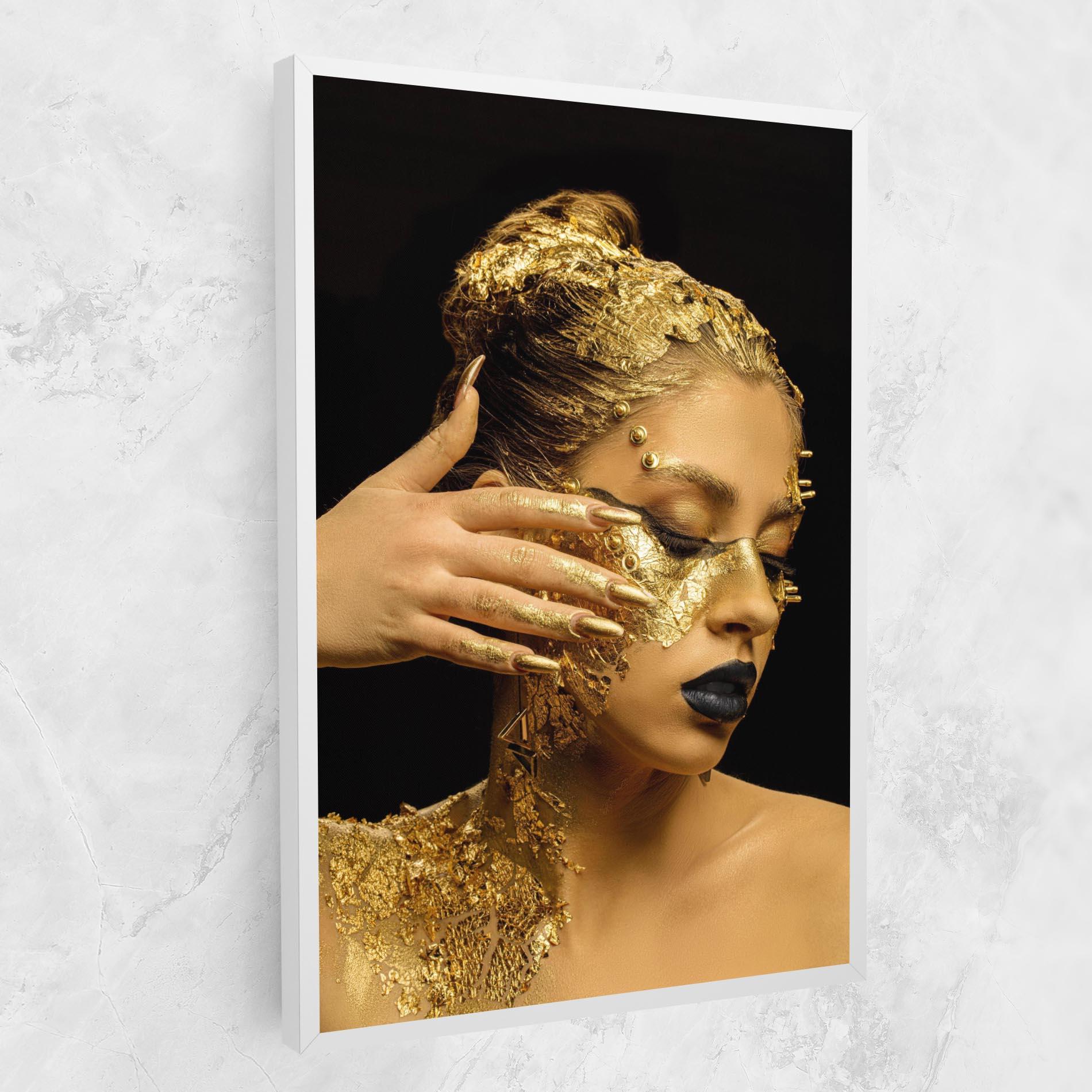 Leinwandbild Festive Golden Makeup mockup 1