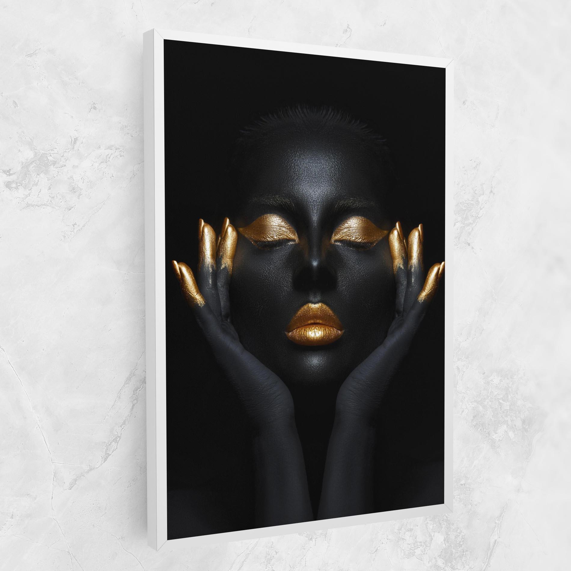 Leinwandbild Fingertips Gold Makeup mockup 1