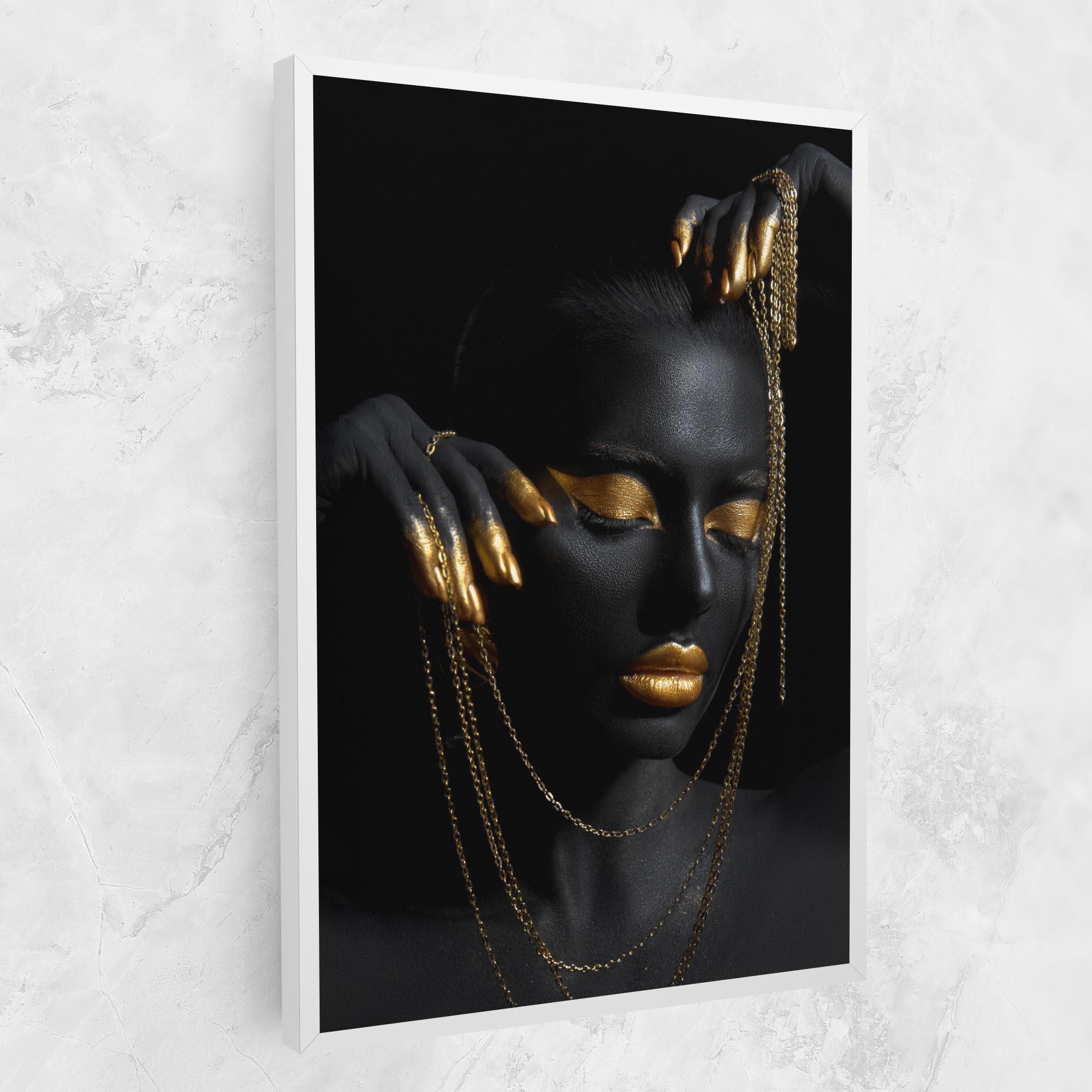 Leinwandbild Gold Black Skin mockup 1