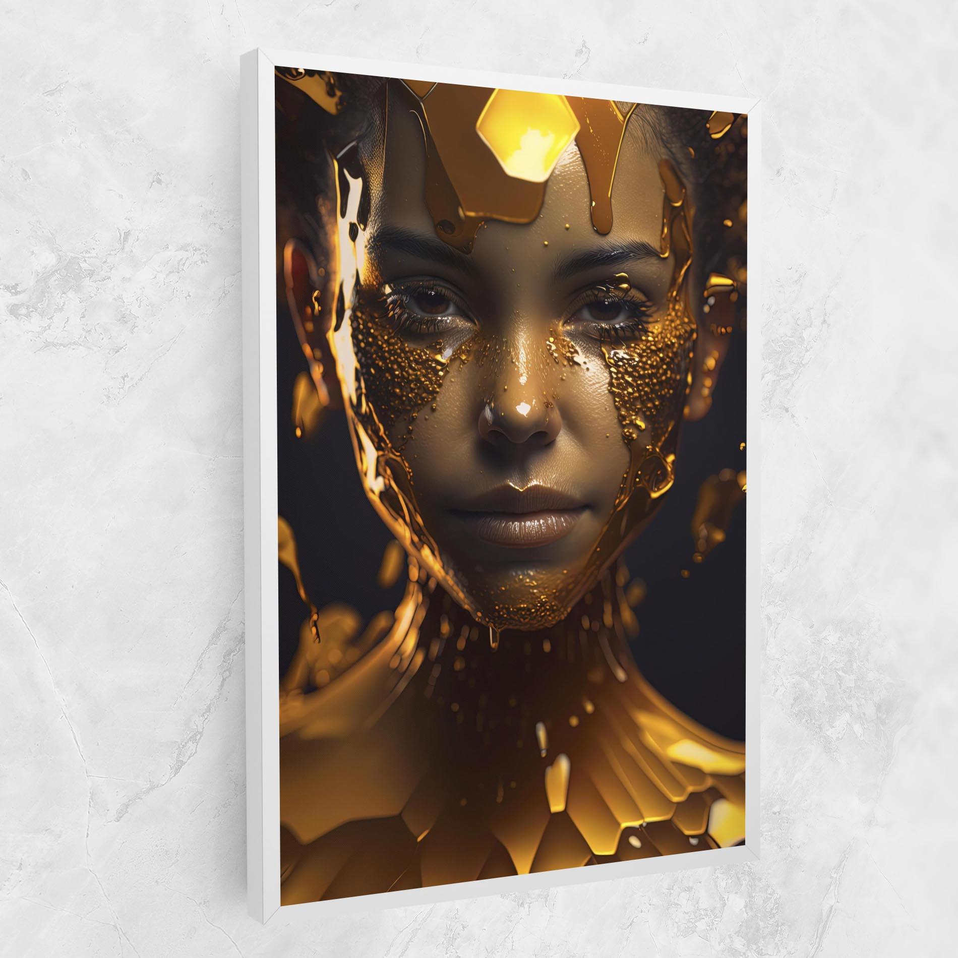 Leinwandbild Gold Honeycomb Girl mockup 1