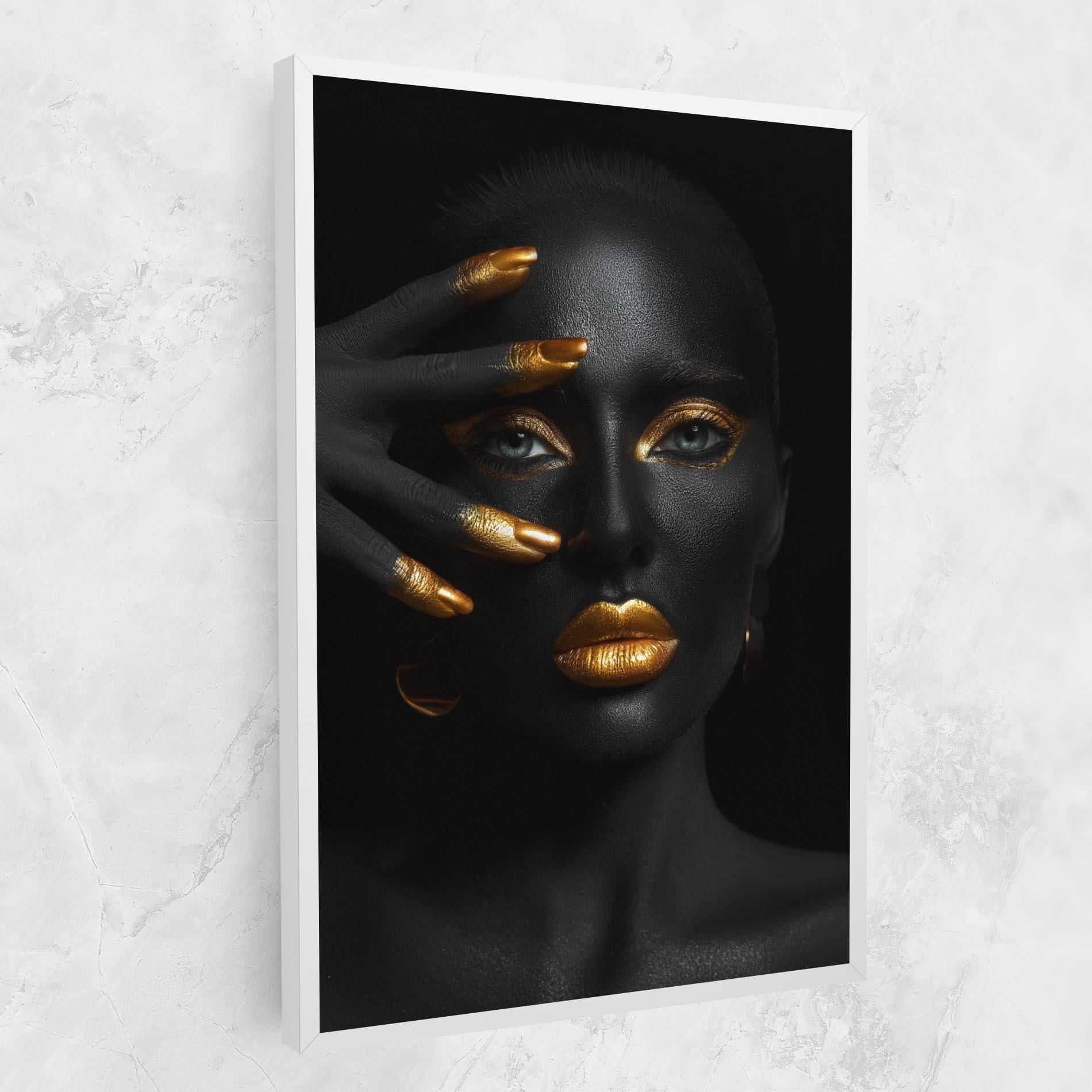 Leinwandbild Gold Makeup Nails mockup 1