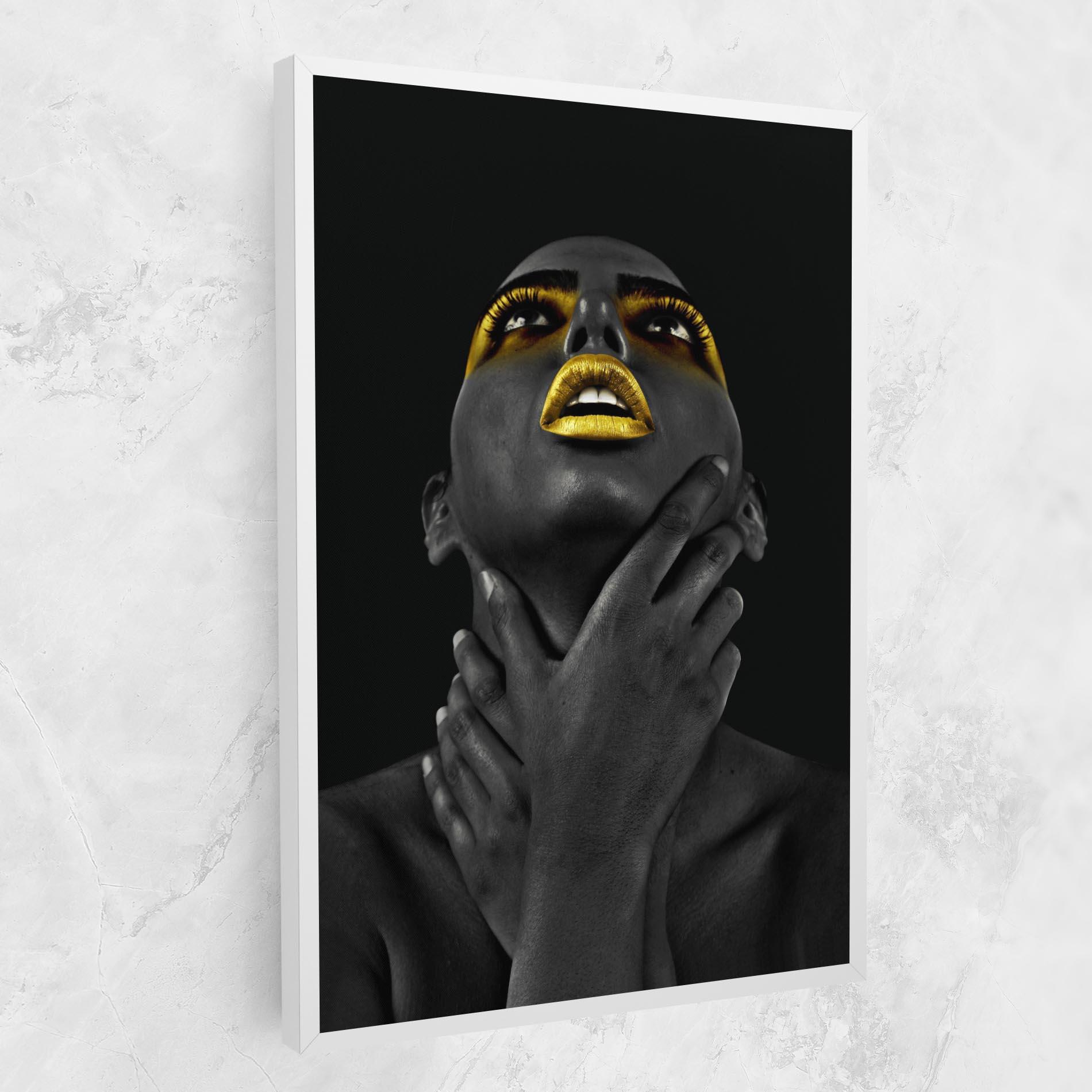 Leinwandbild Golden Lips Women mockup 1
